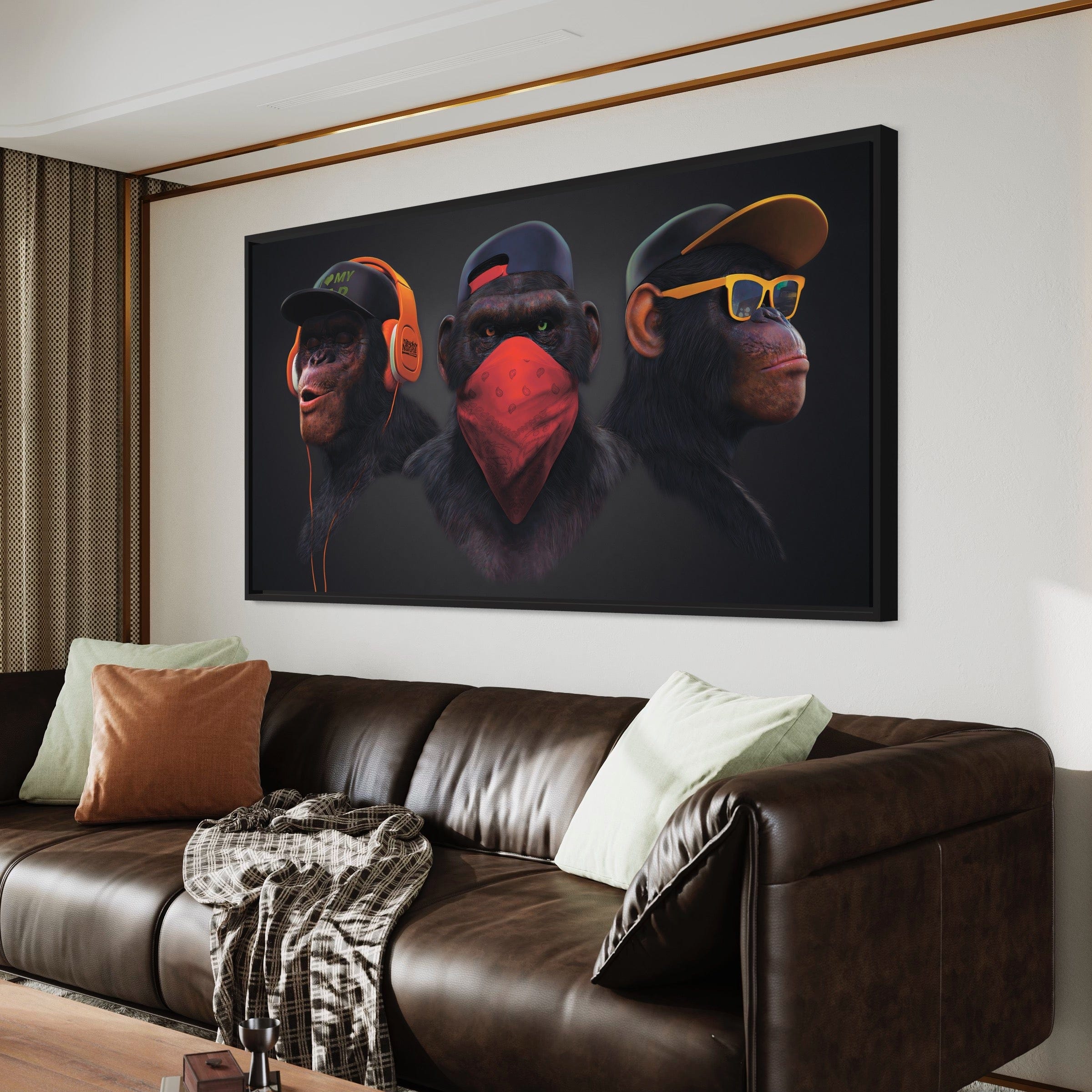 3 Wise Swag Monkey Canvas