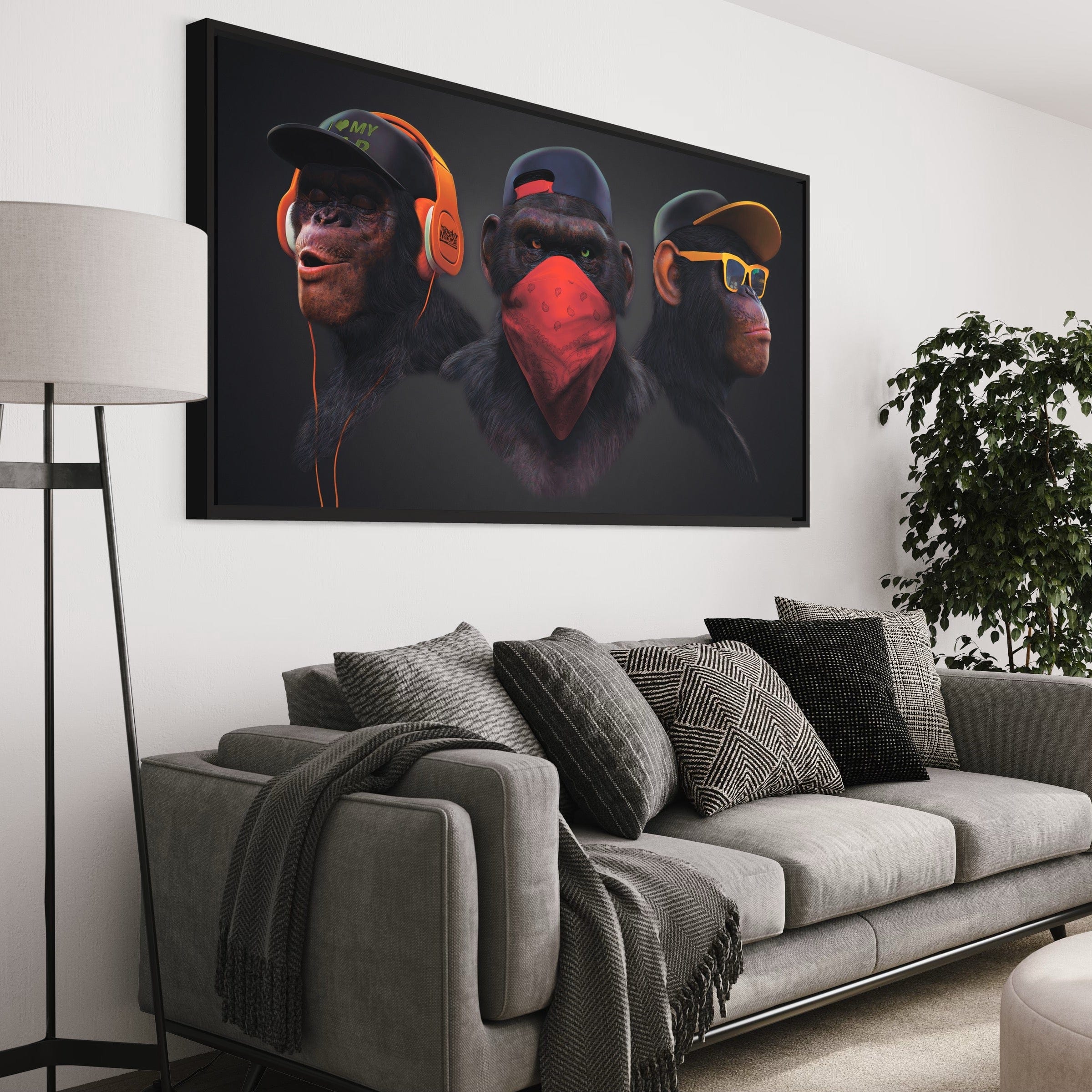 3 Wise Swag Monkey Canvas