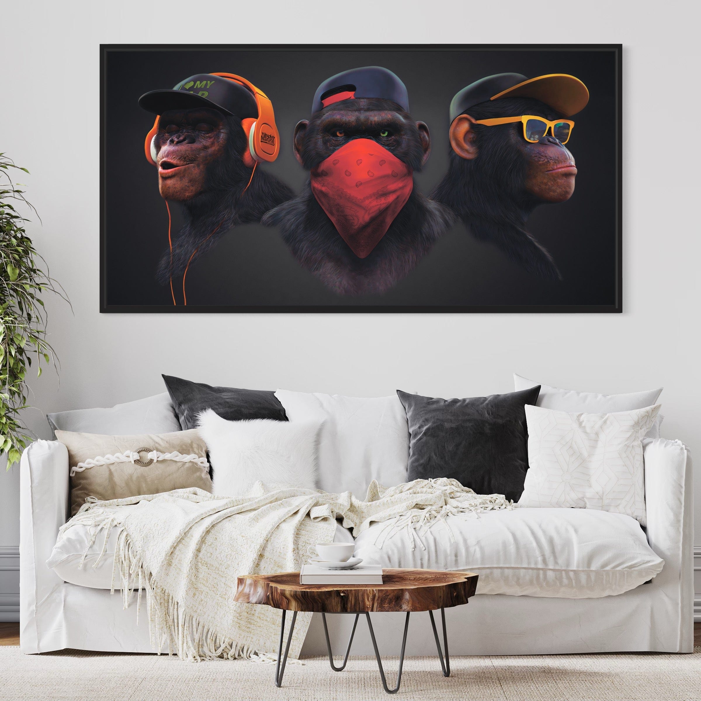 3 Wise Swag Monkey Canvas