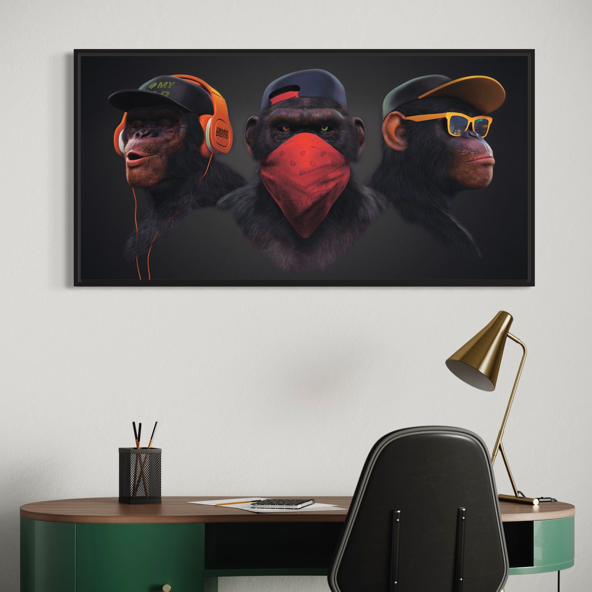 3 Wise Swag Monkey Canvas