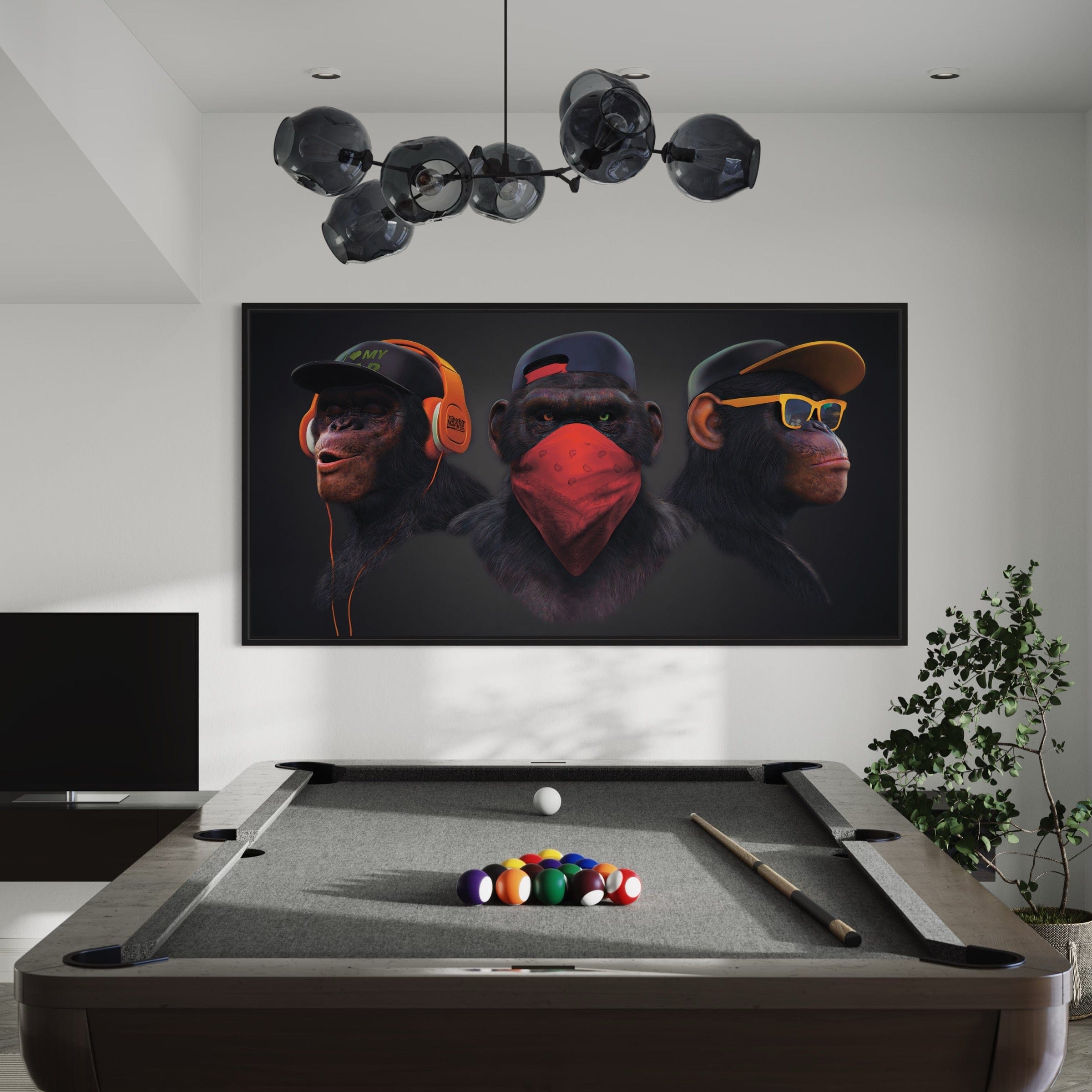 3 Wise Swag Monkey Canvas