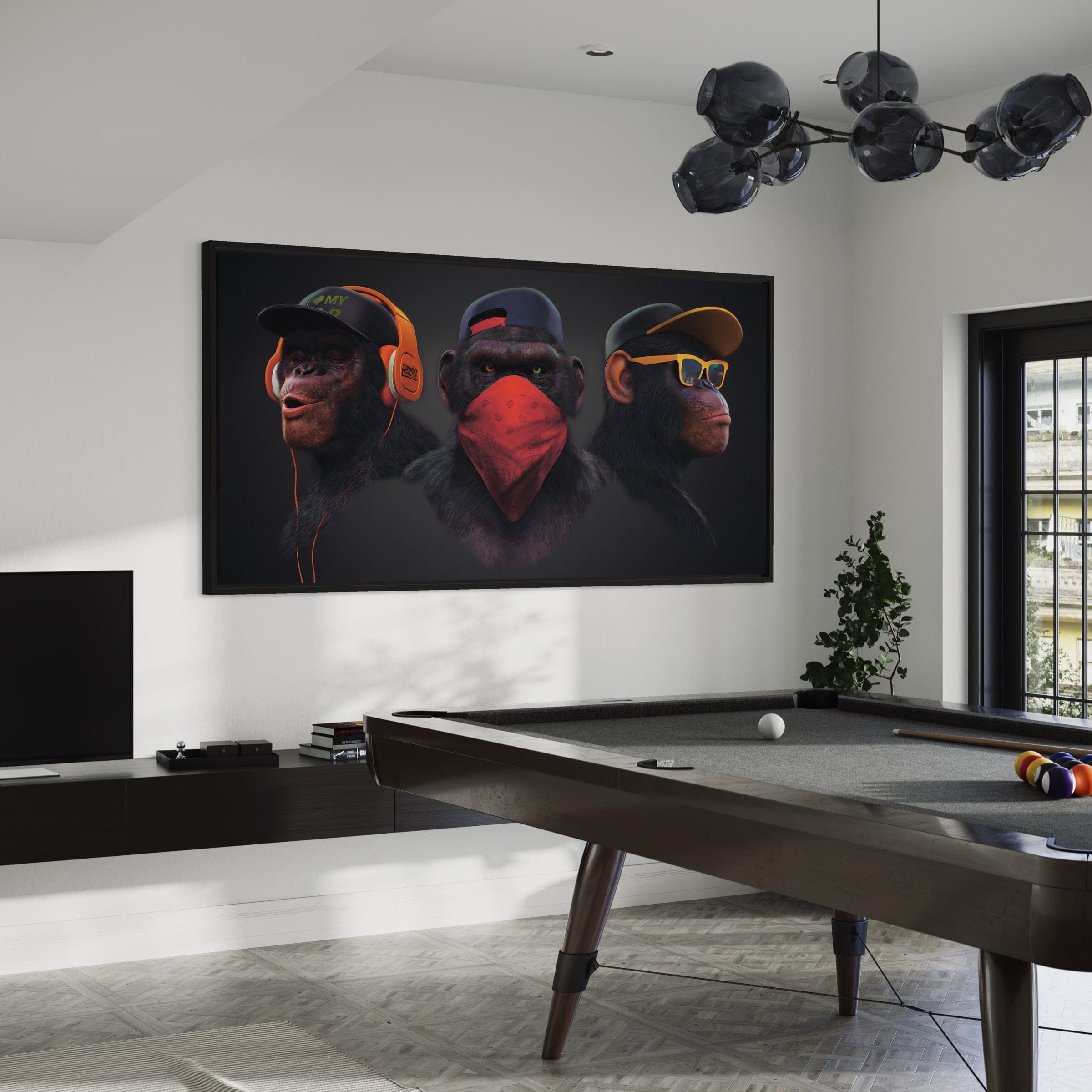 3 Wise Swag Monkey Canvas