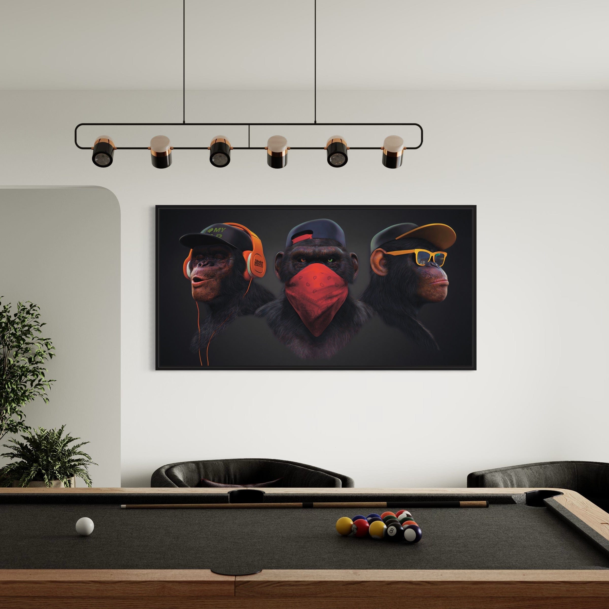 3 Wise Swag Monkey Canvas