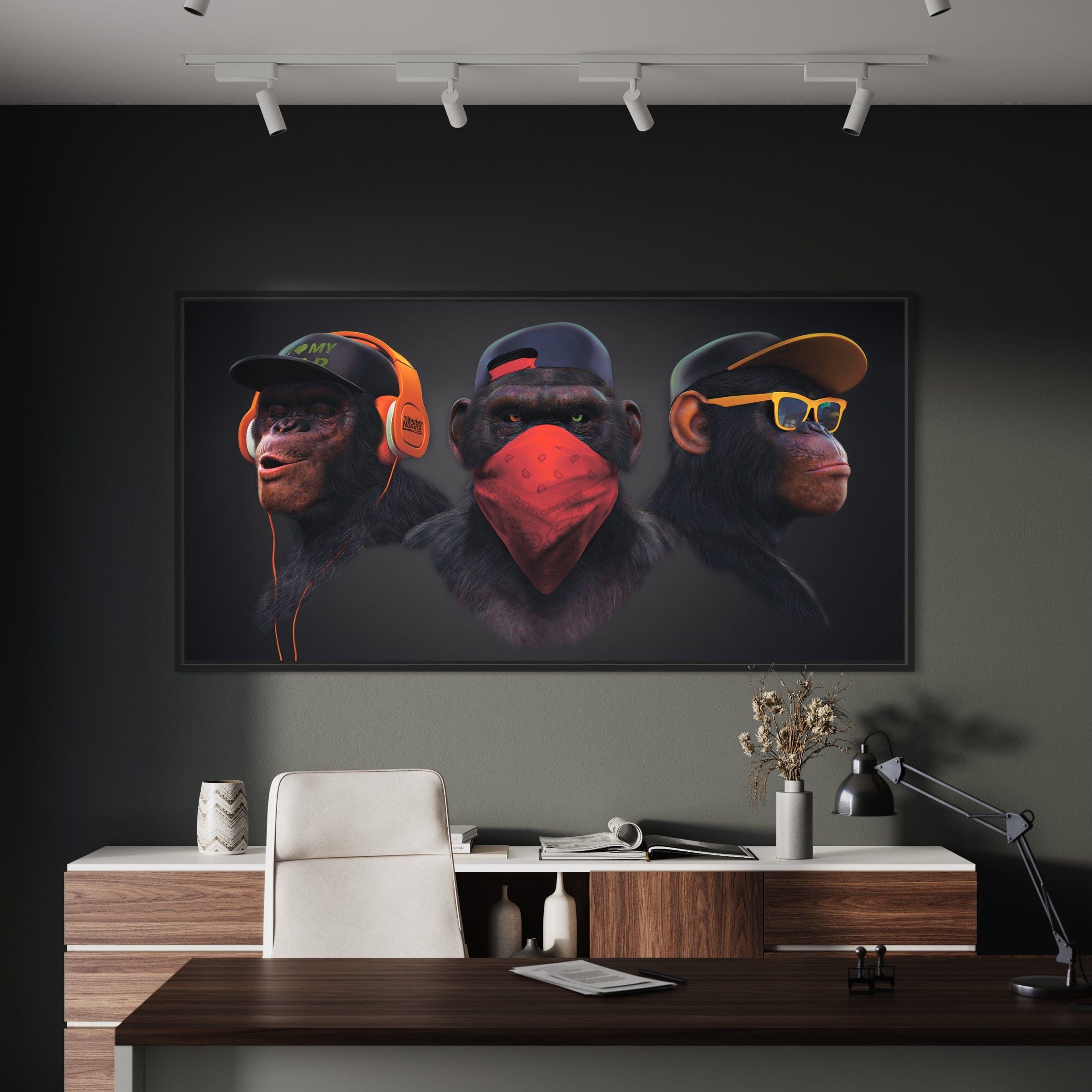 3 Wise Swag Monkey Canvas