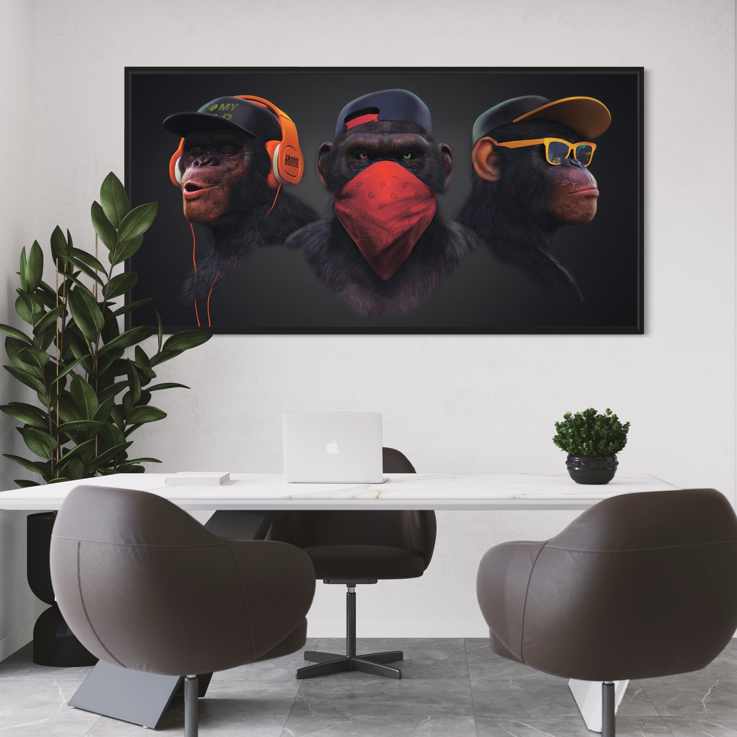 3 Wise Swag Monkey Canvas