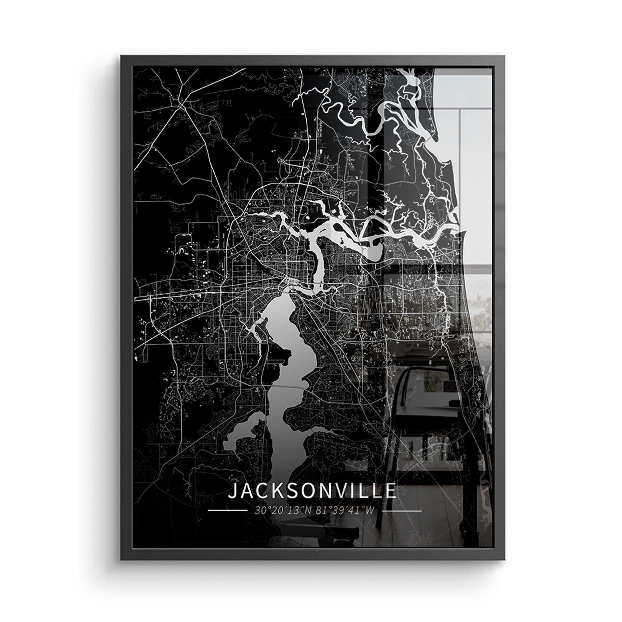 Jacksonville City Map Canvas