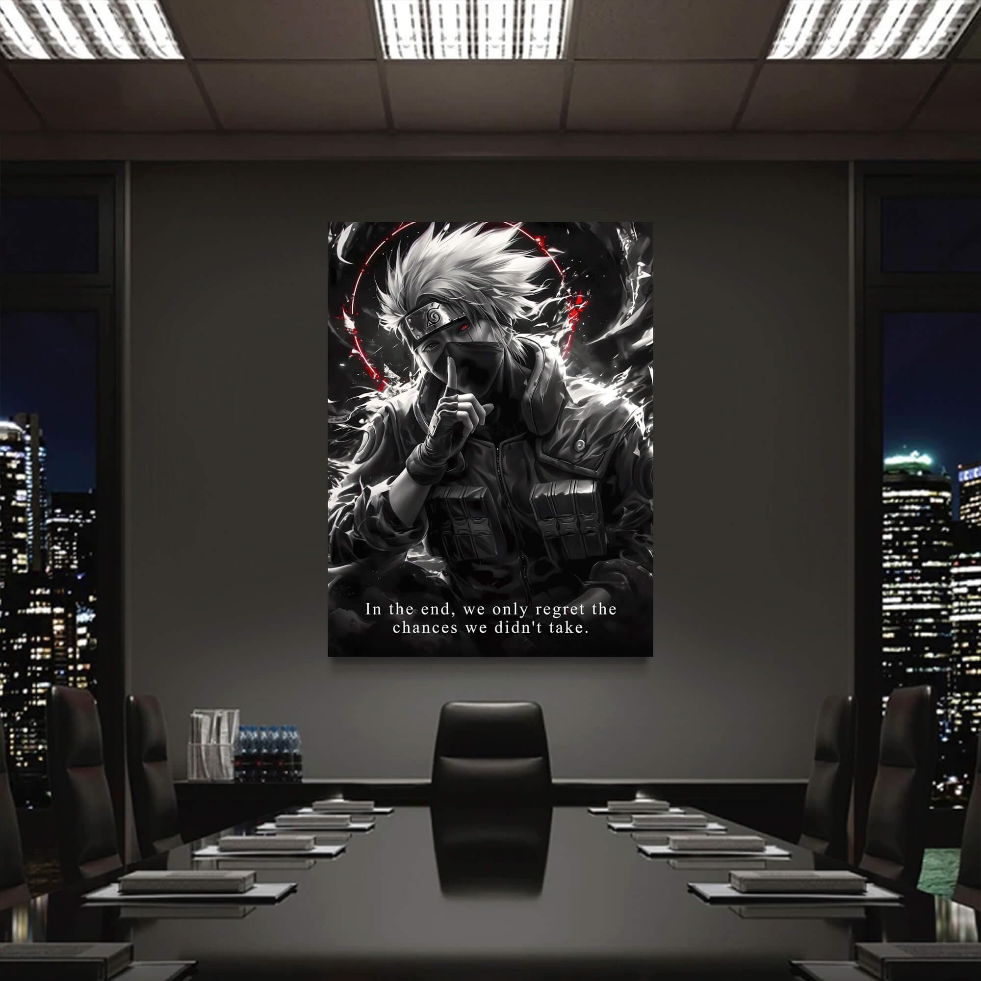 Kakashi Hatake Canvas Wall Art – Dark Anime Aesthetic for True Shinobi Fans