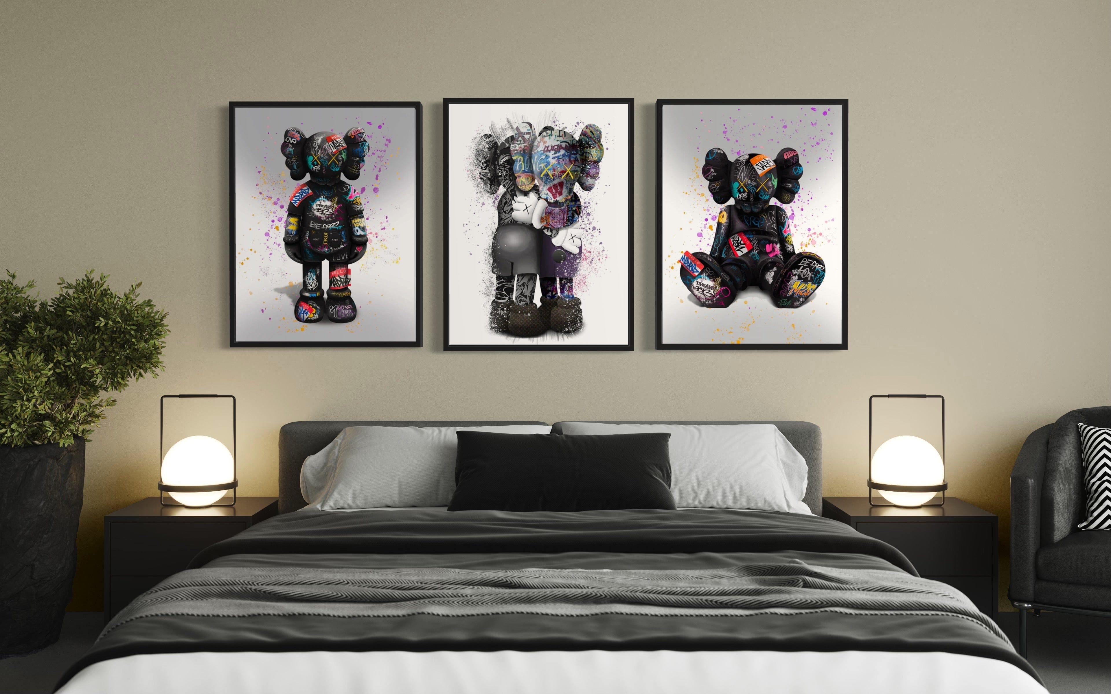 Kaws 3 Piece Canvas Print Ver 1