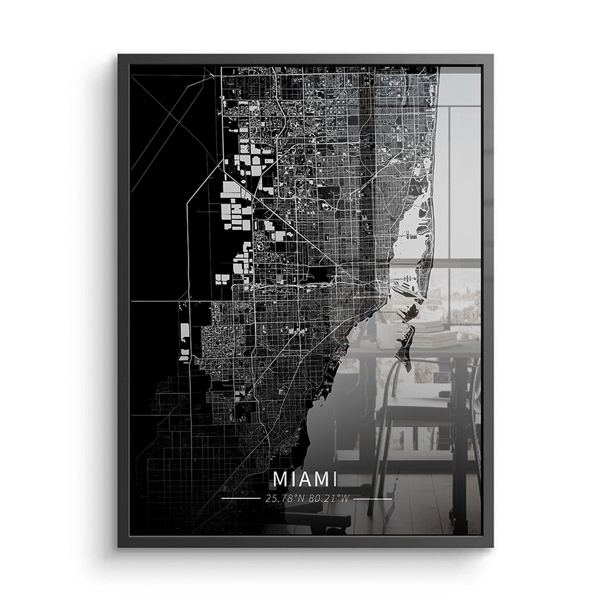 Miami City Map Canvas