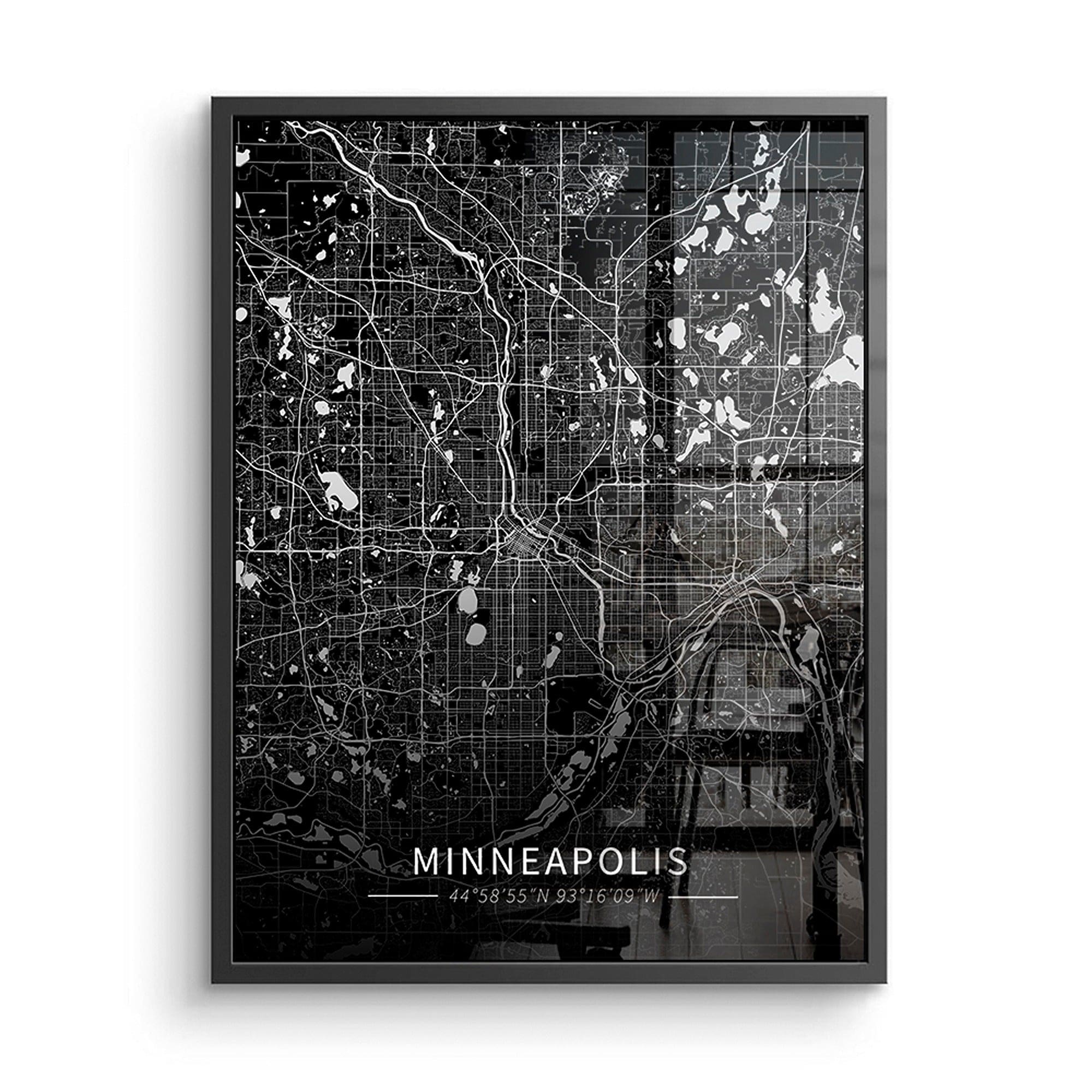 Minneapolis City Map Canvas