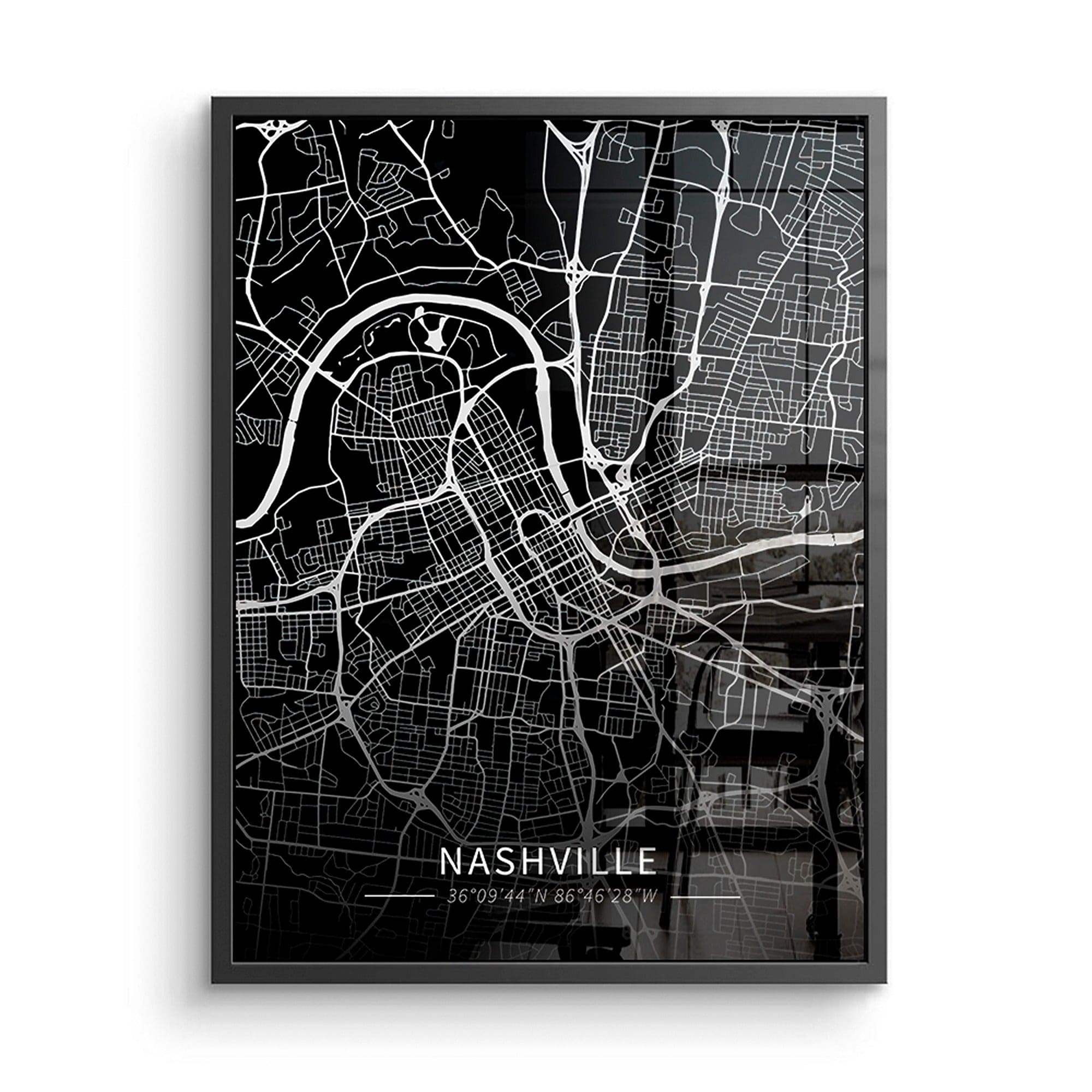 Nashville City Map Canvas