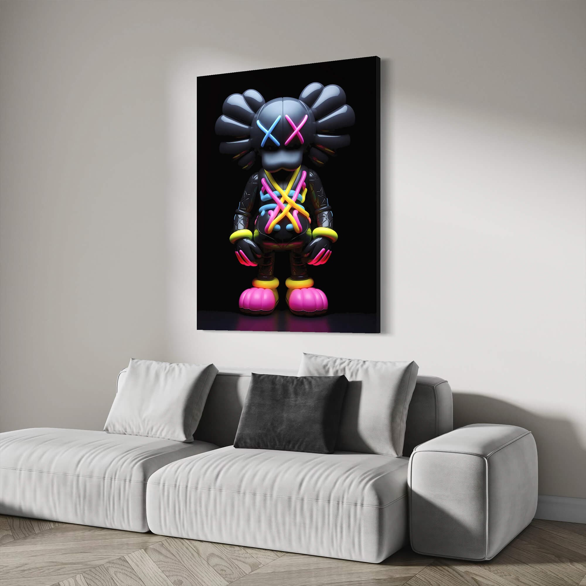 Neon KAWS №10 Canvas Print