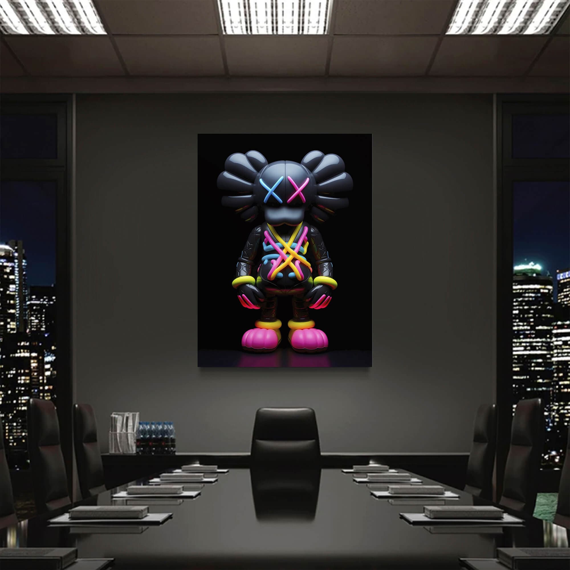 Neon KAWS №10 Canvas Print