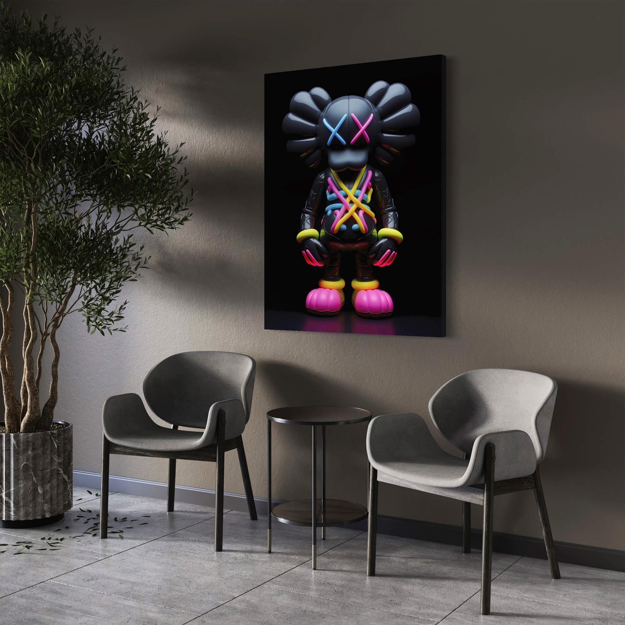 Neon KAWS №10 Canvas Print