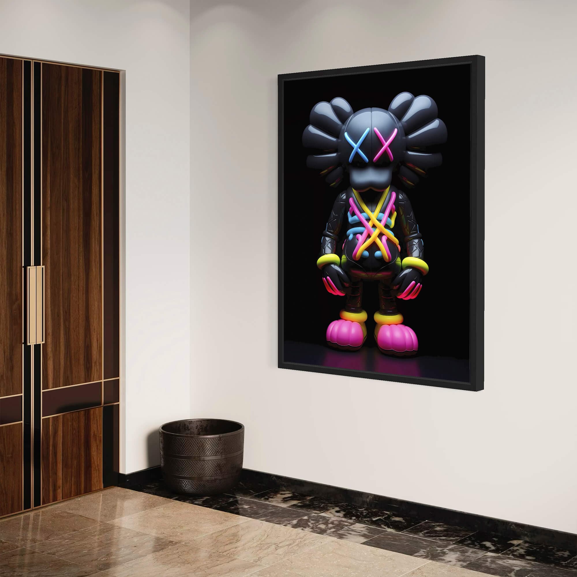 Neon KAWS №10 Canvas Print