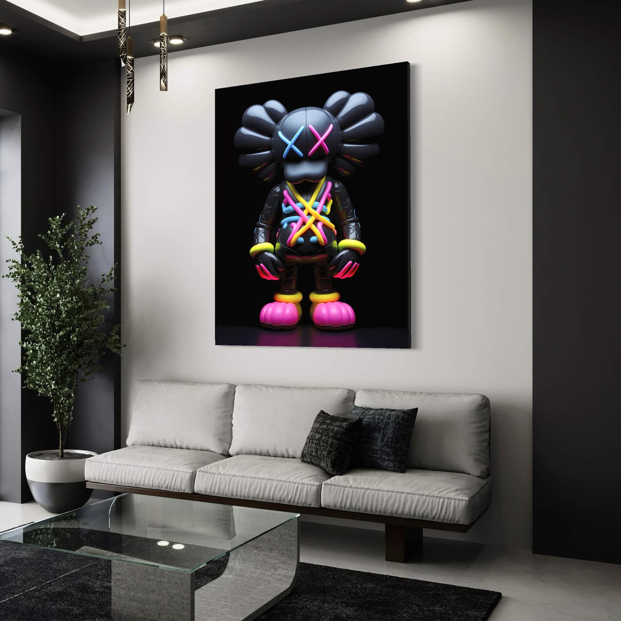 Neon KAWS №10 Canvas Print