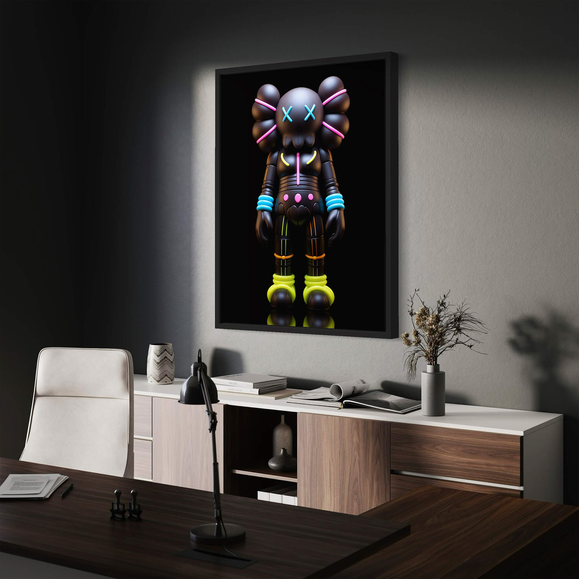 Neon KAWS №11 Canvas Print