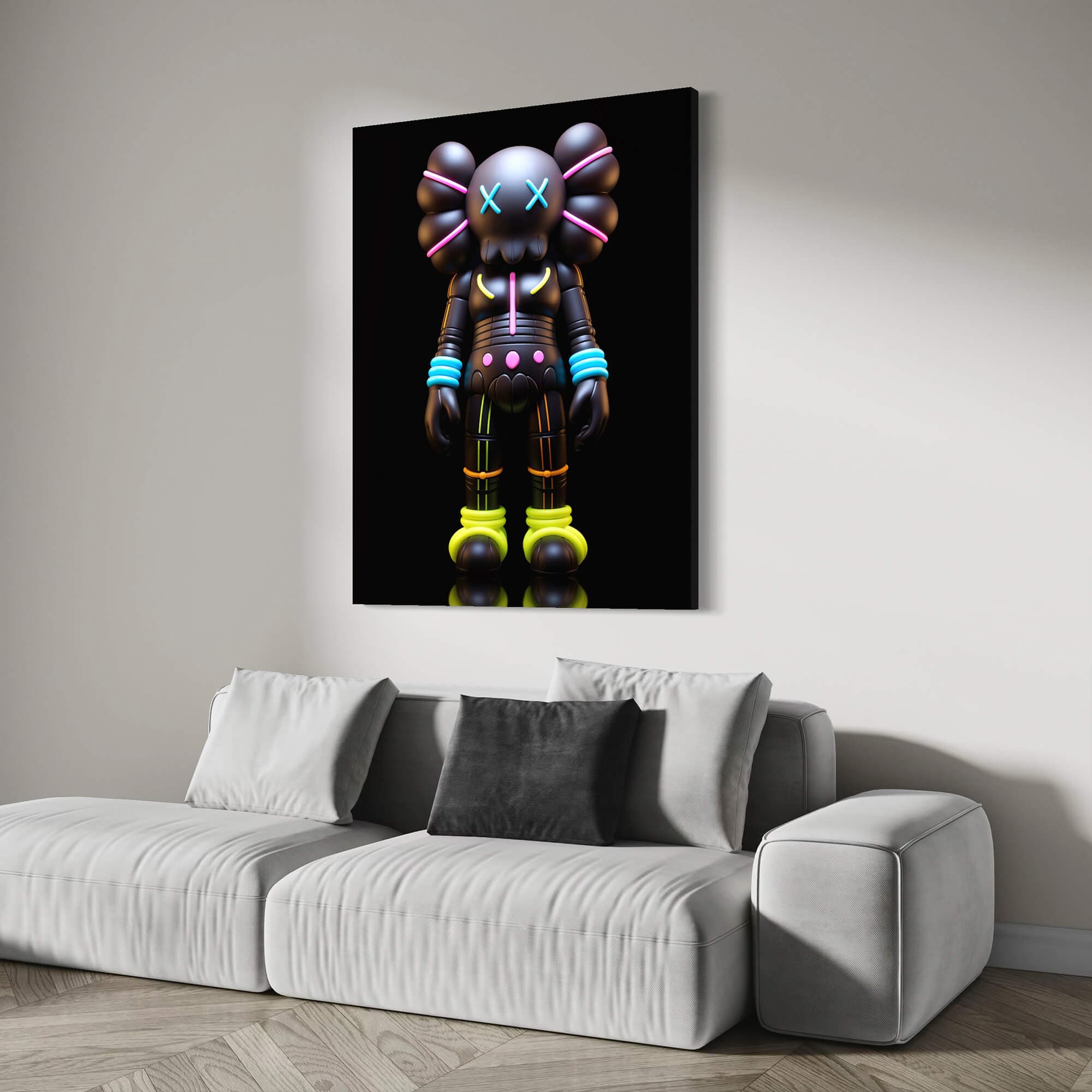 Neon KAWS №11 Canvas Print