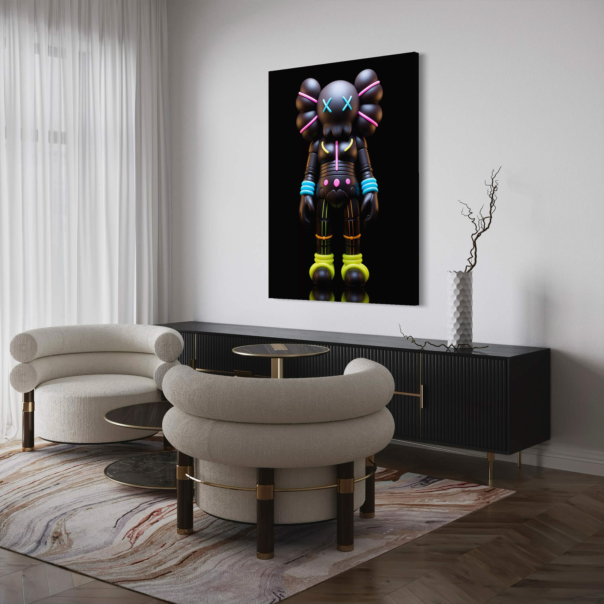 Neon KAWS №11 Canvas Print