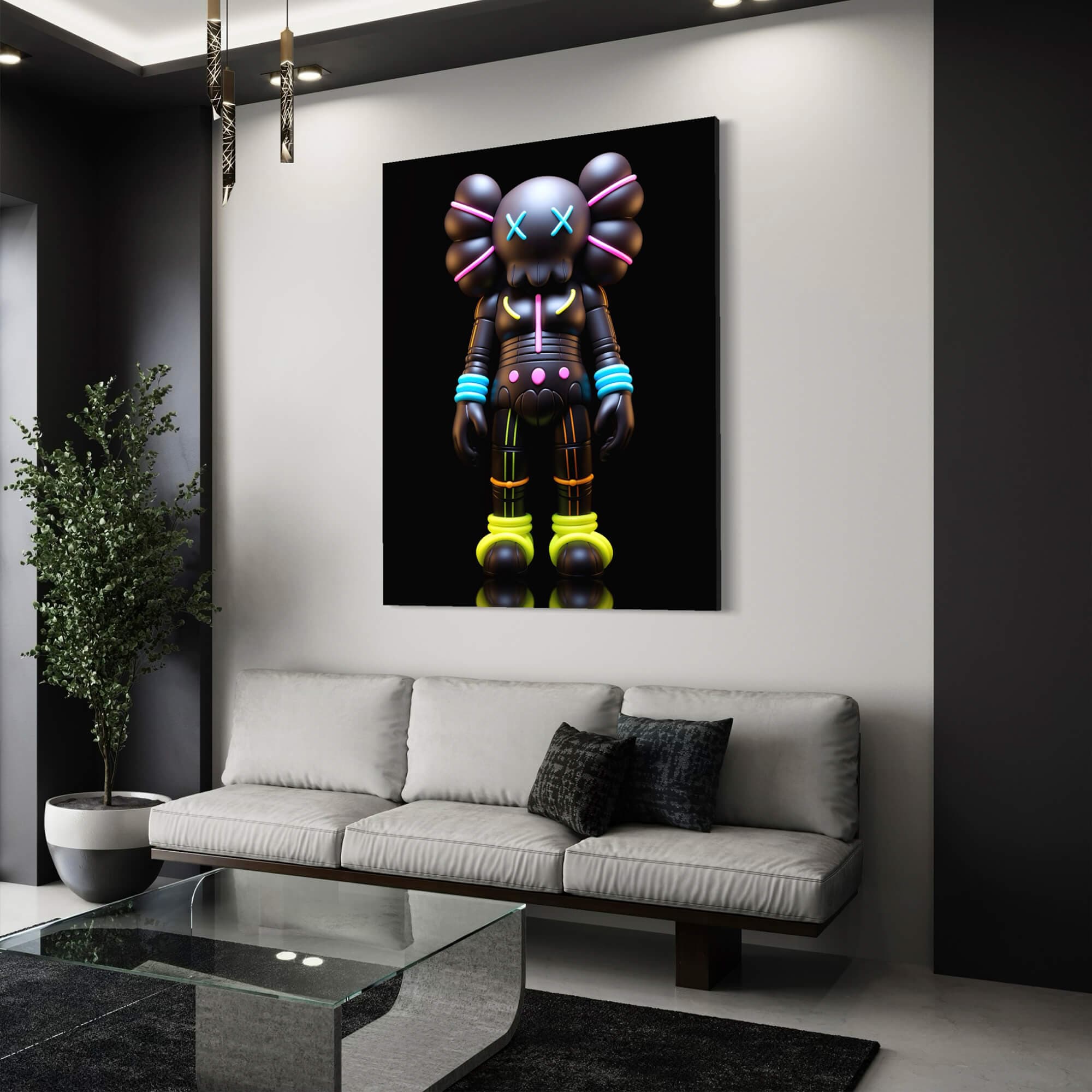 Neon KAWS №11 Canvas Print