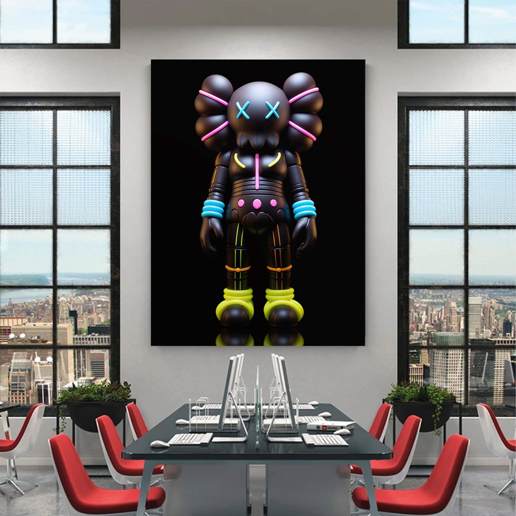 Neon KAWS №11 Canvas Print