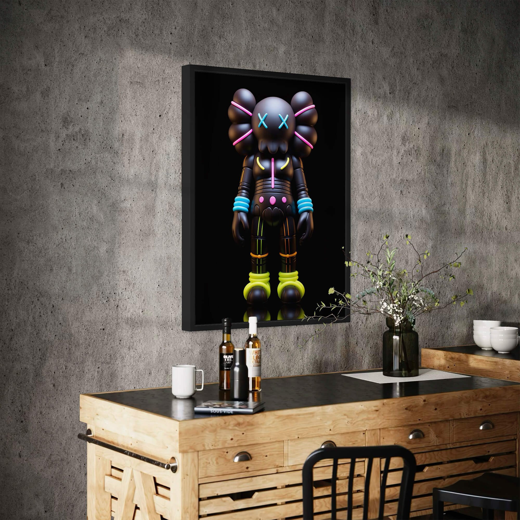 Neon KAWS №11 Canvas Print