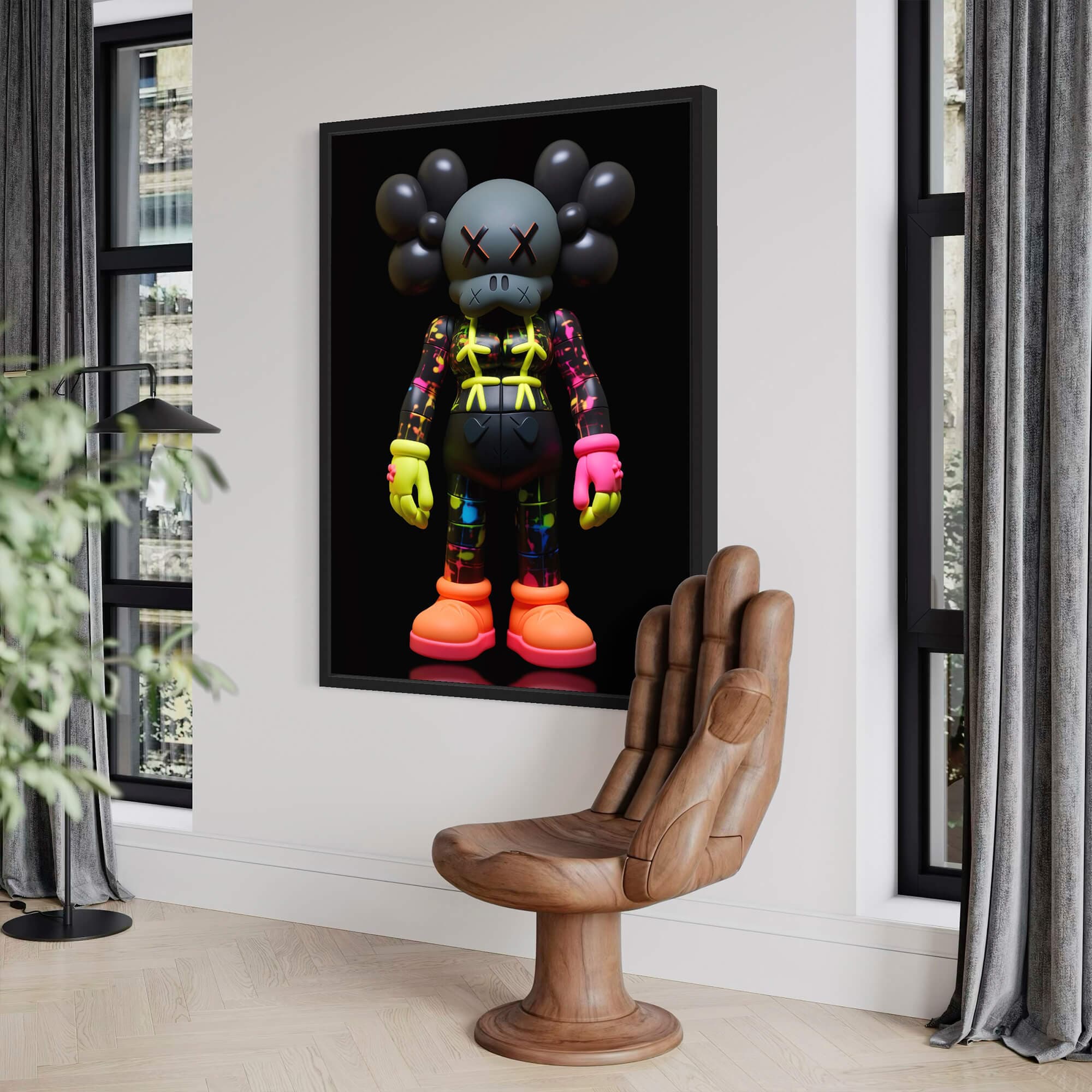 Neon KAWS №12 Canvas Print