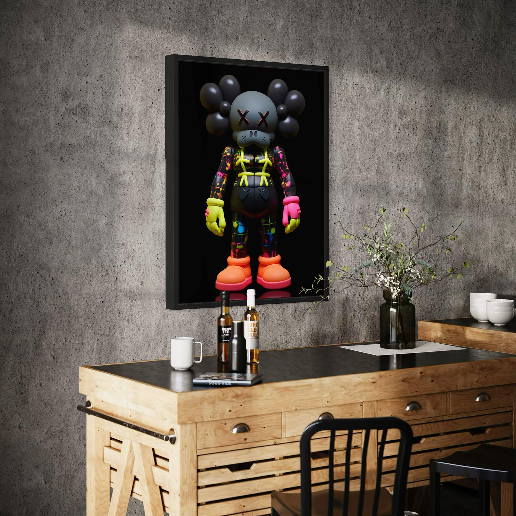 Neon KAWS №12 Canvas Print