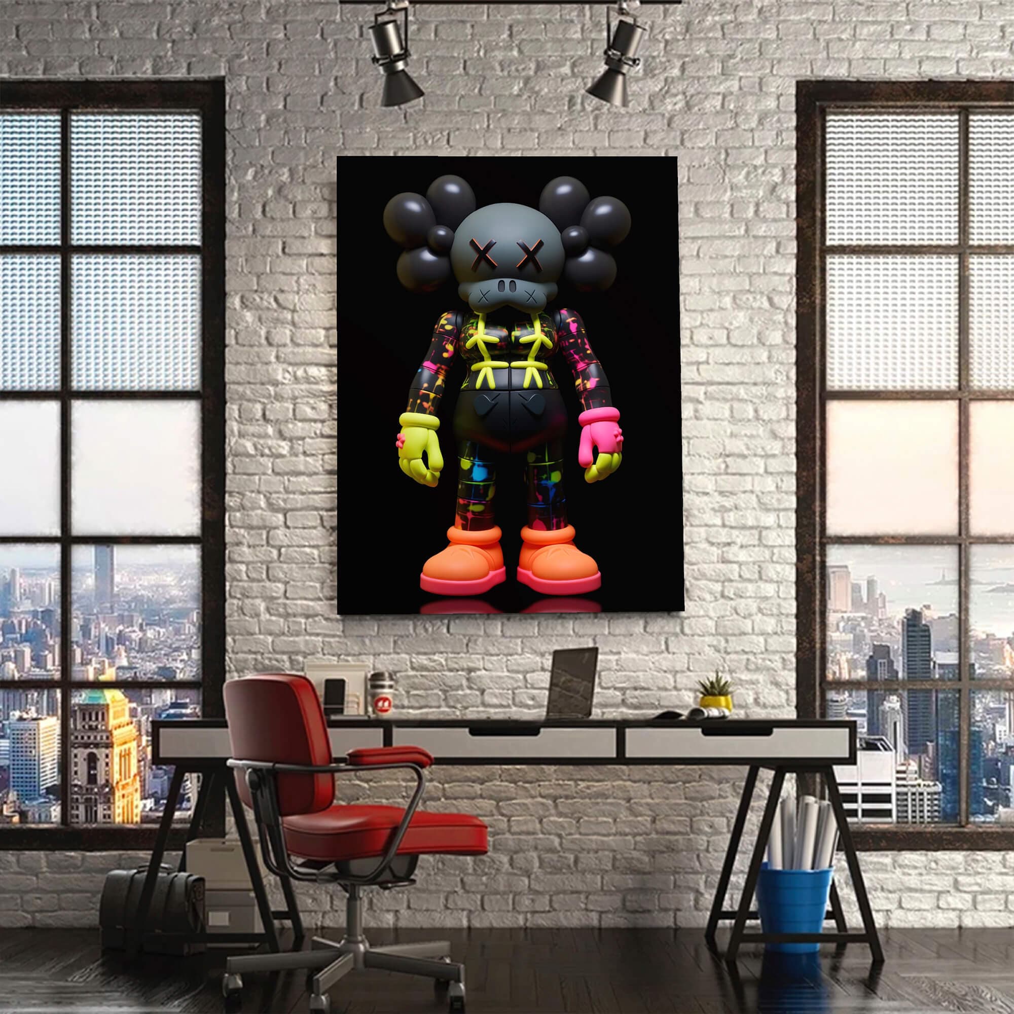 Neon KAWS №12 Canvas Print