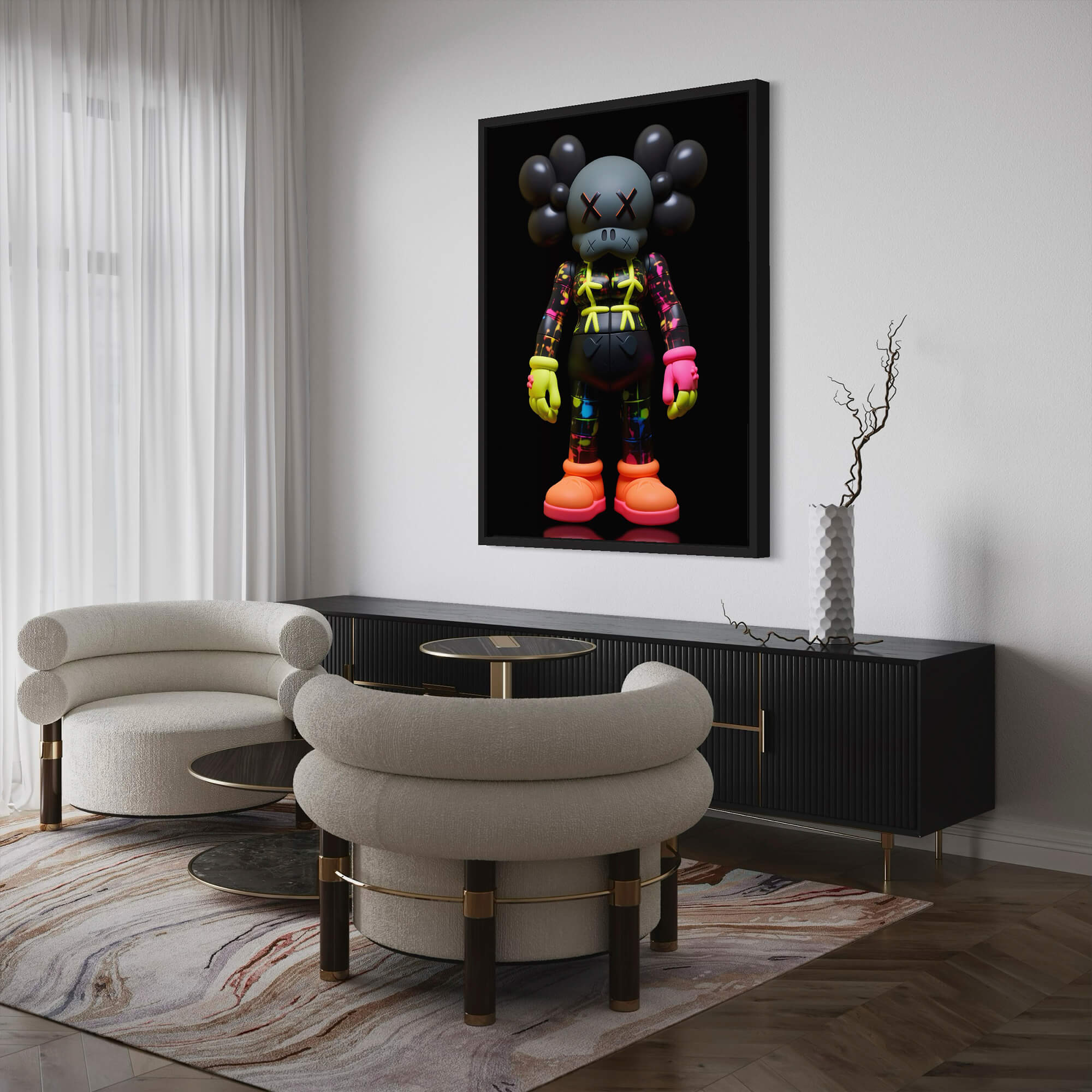 Neon KAWS №12 Canvas Print