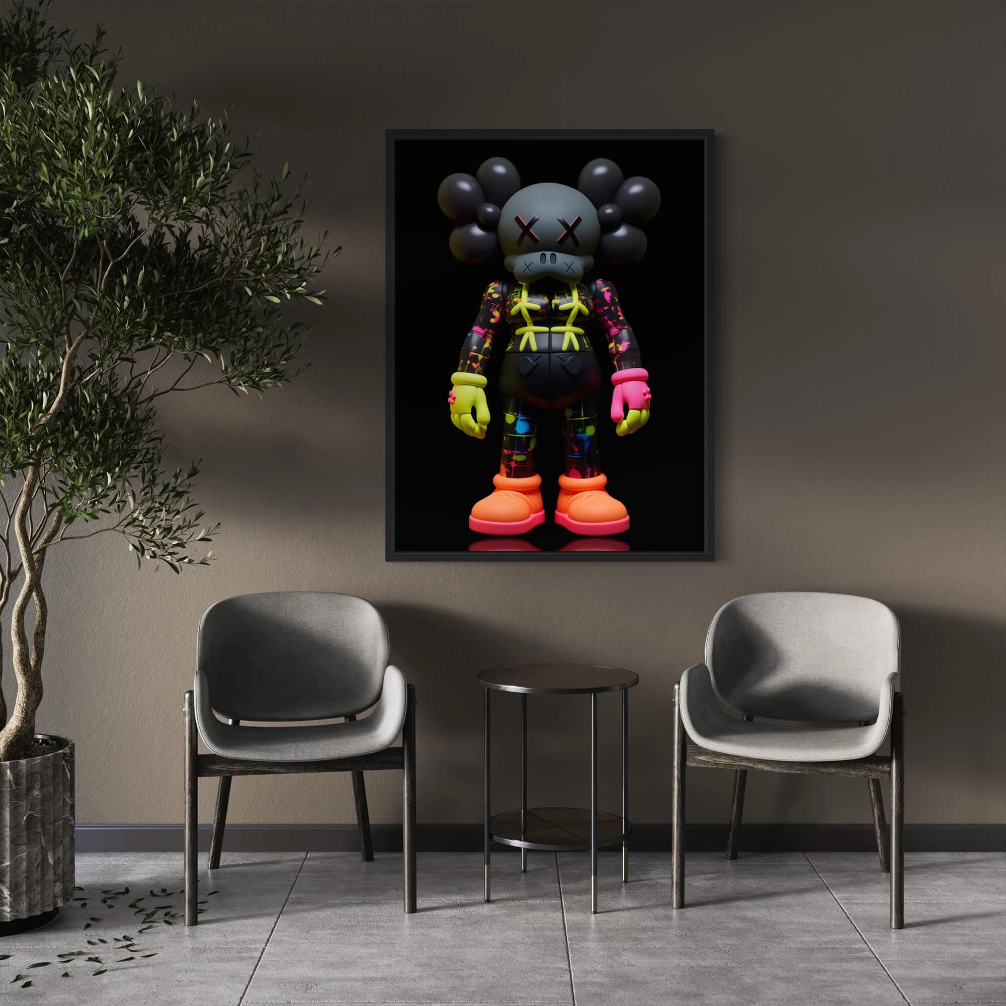 Neon KAWS №12 Canvas Print