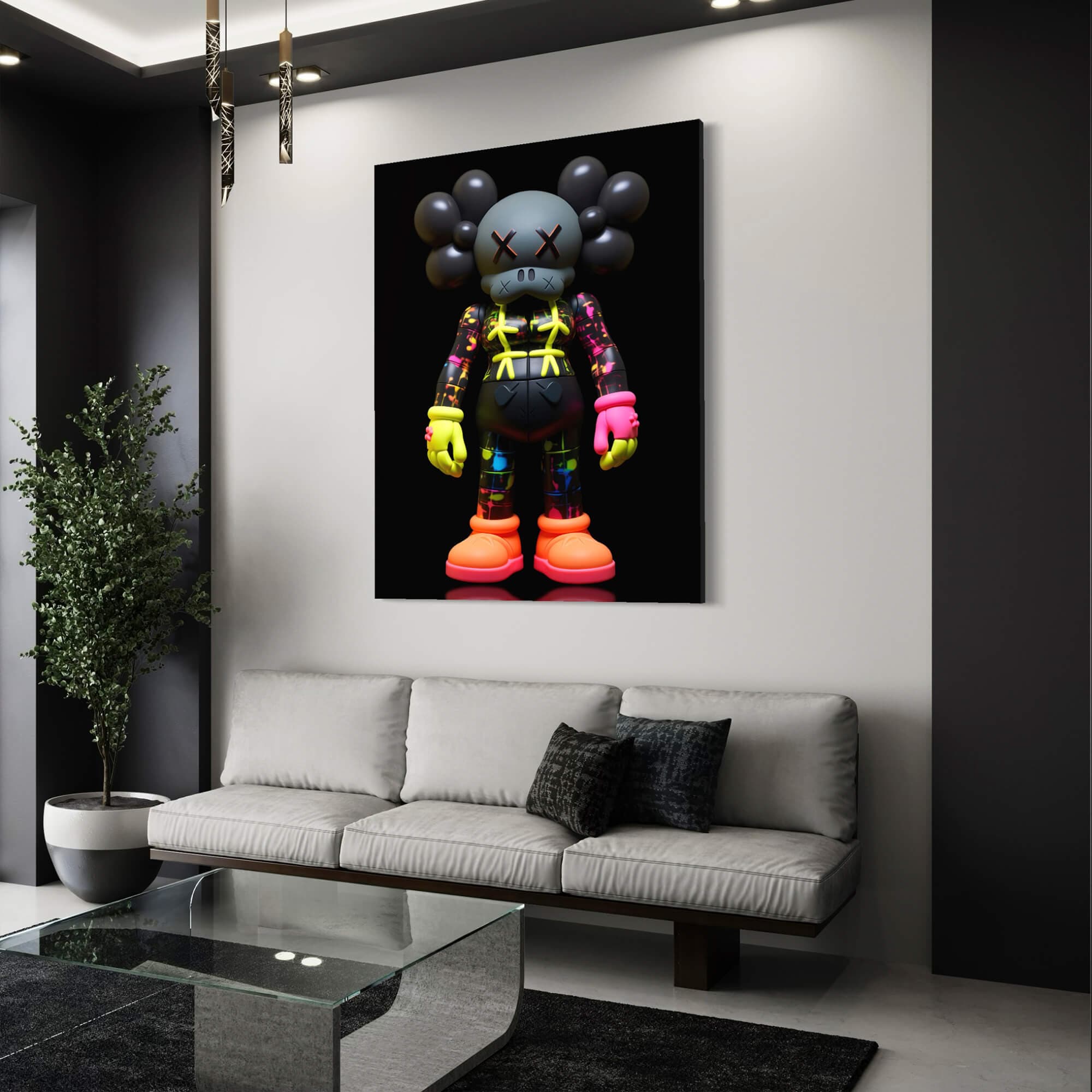 Neon KAWS №12 Canvas Print