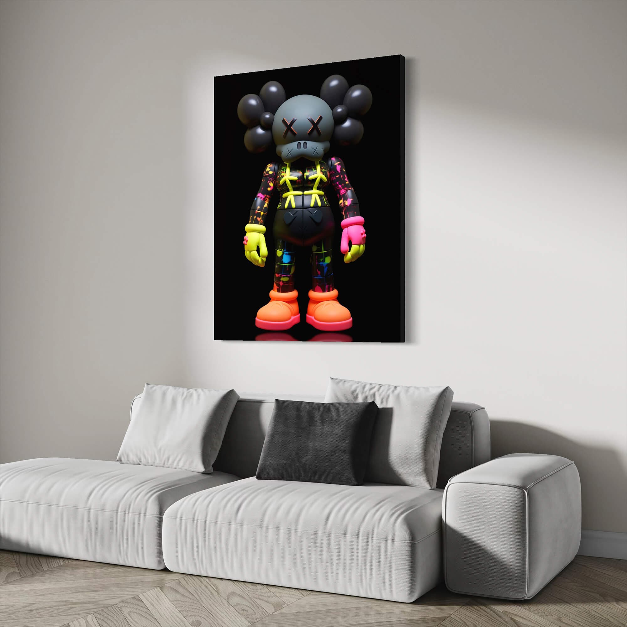 Neon KAWS №12 Canvas Print