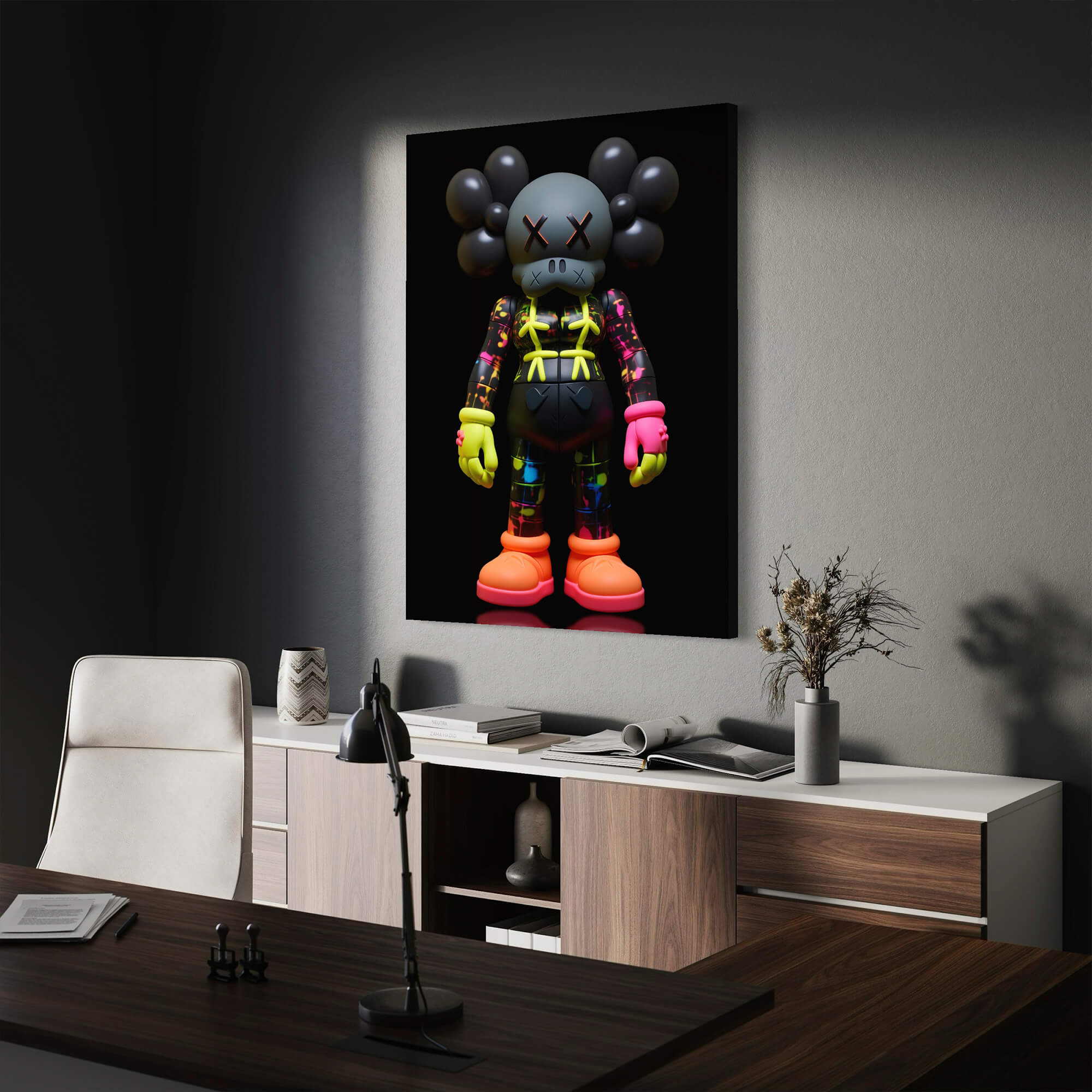 Neon KAWS №12 Canvas Print