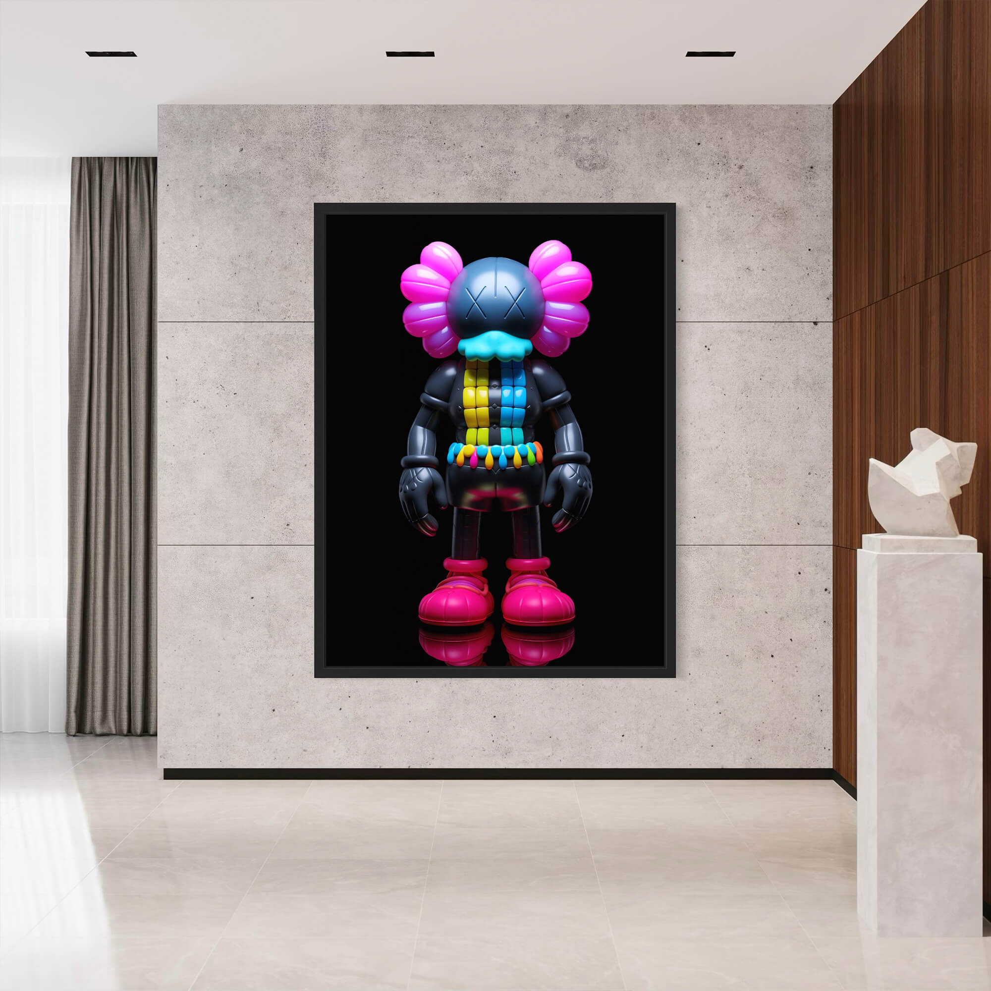 Neon KAWS №13 Canvas Print