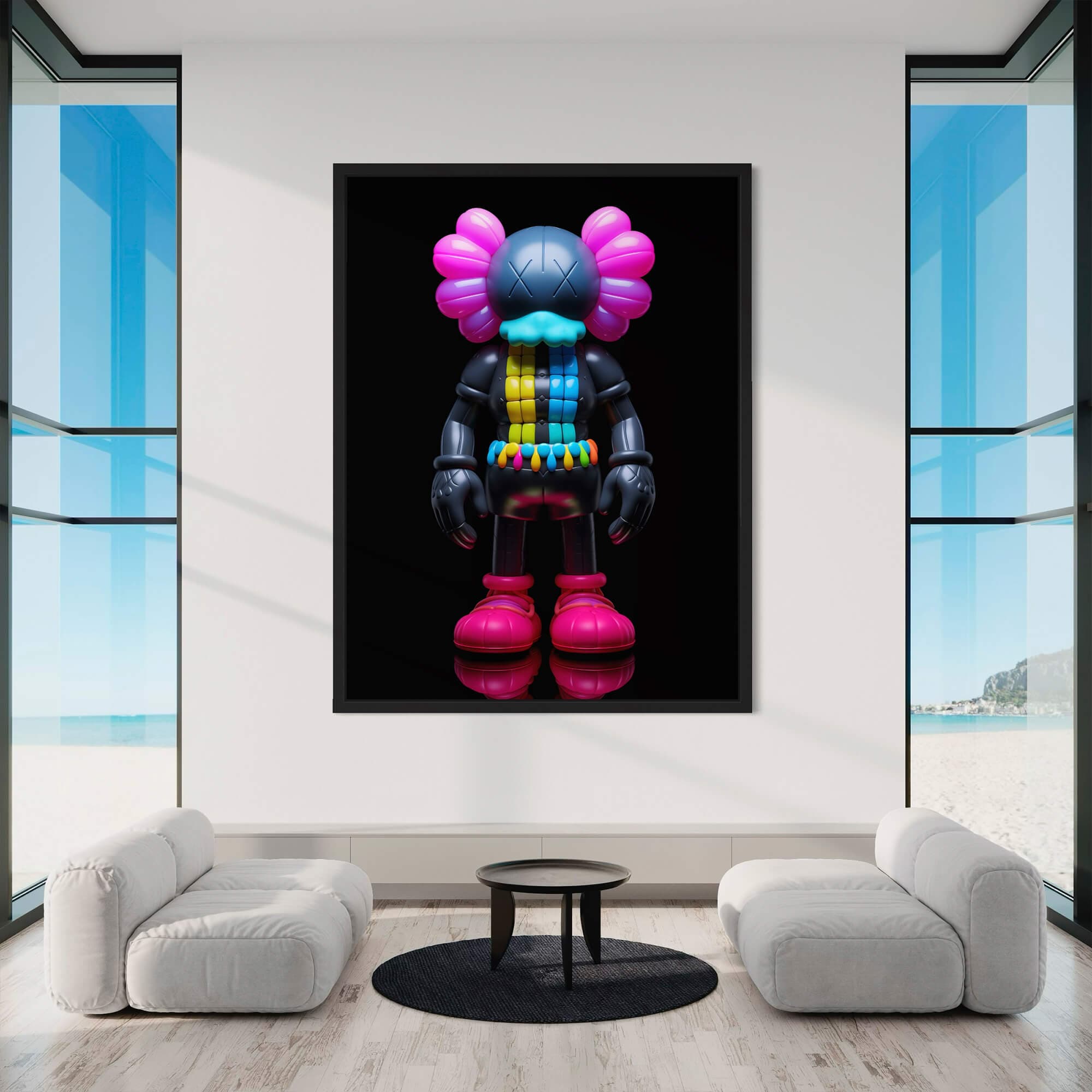 Neon KAWS №13 Canvas Print