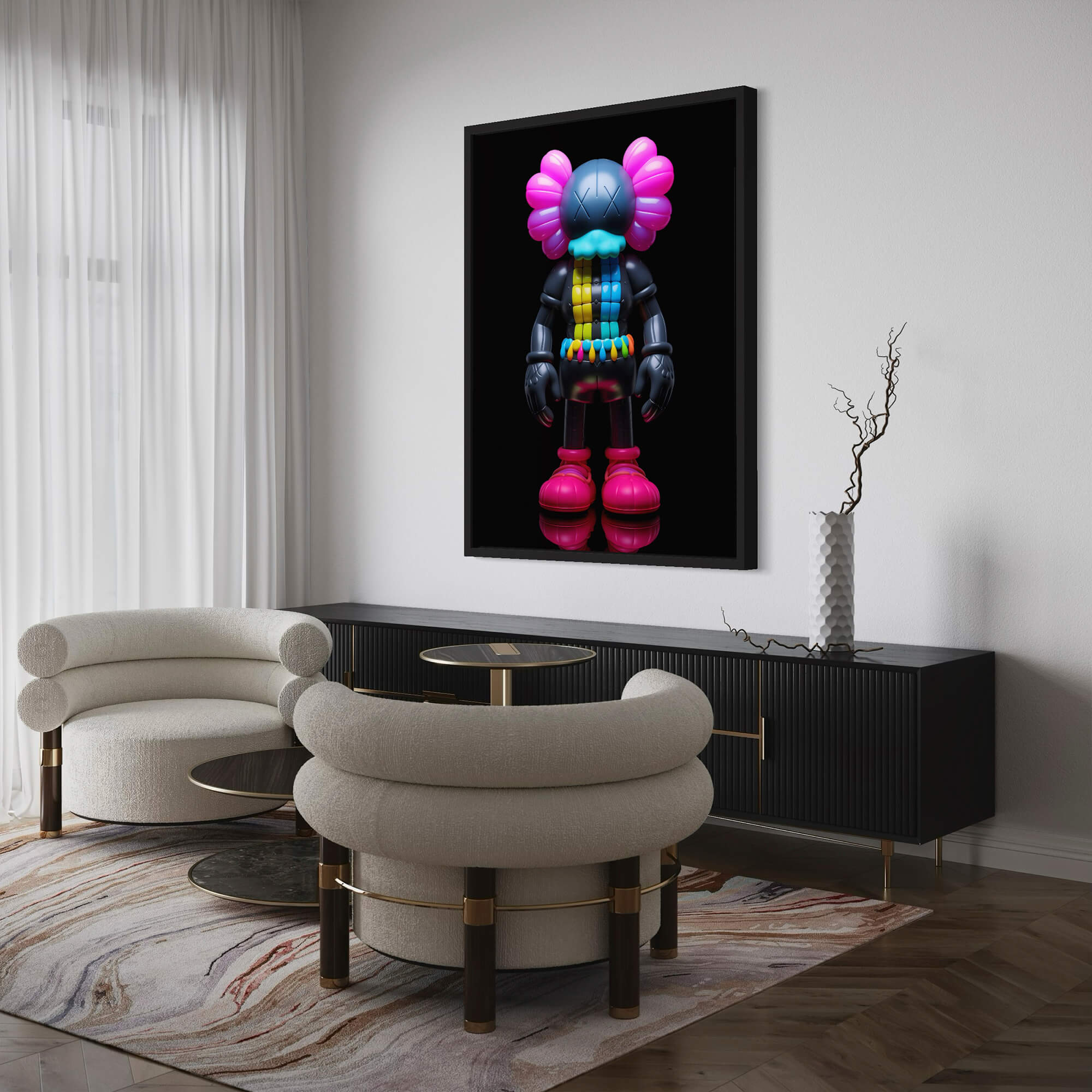 Neon KAWS №13 Canvas Print