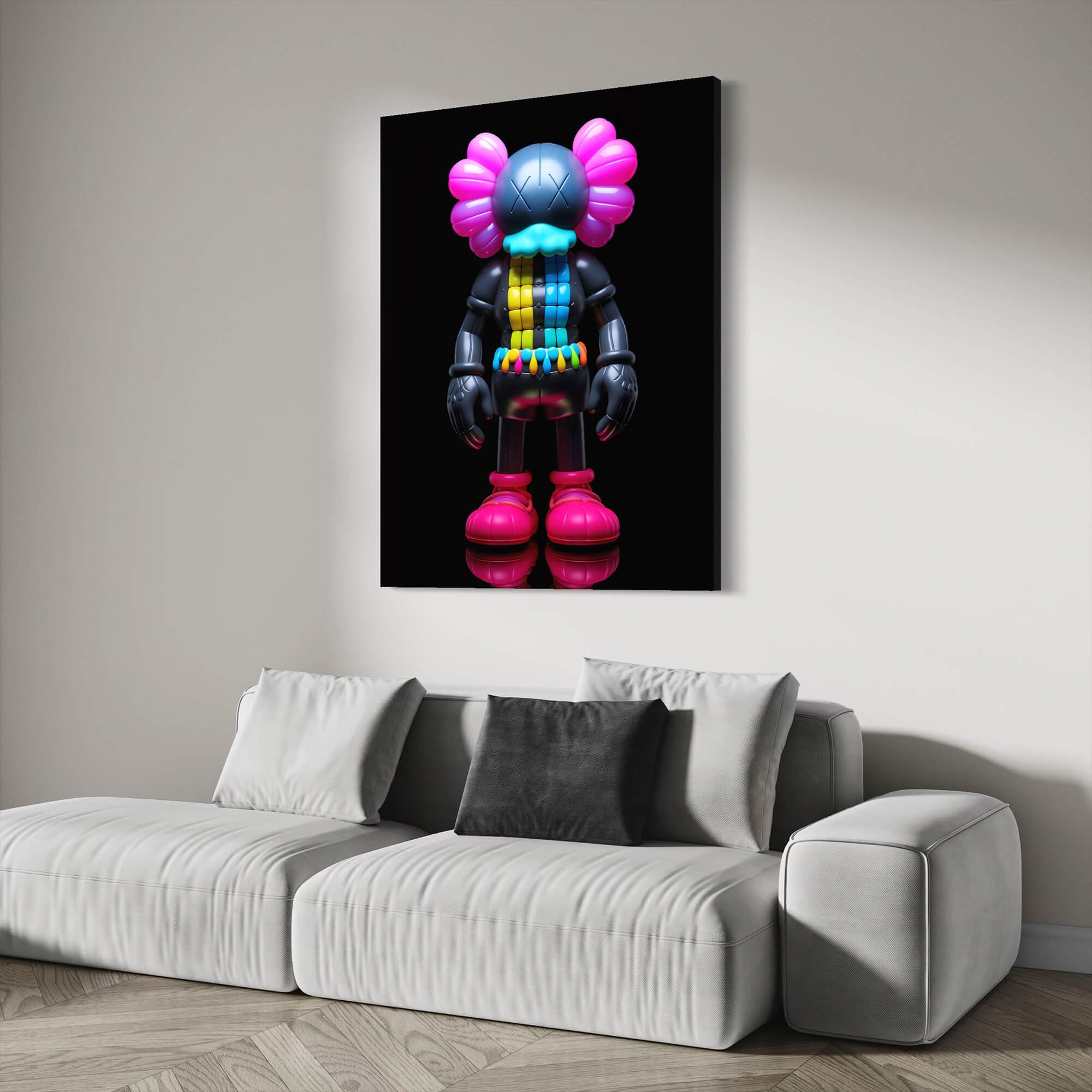 Neon KAWS №13 Canvas Print