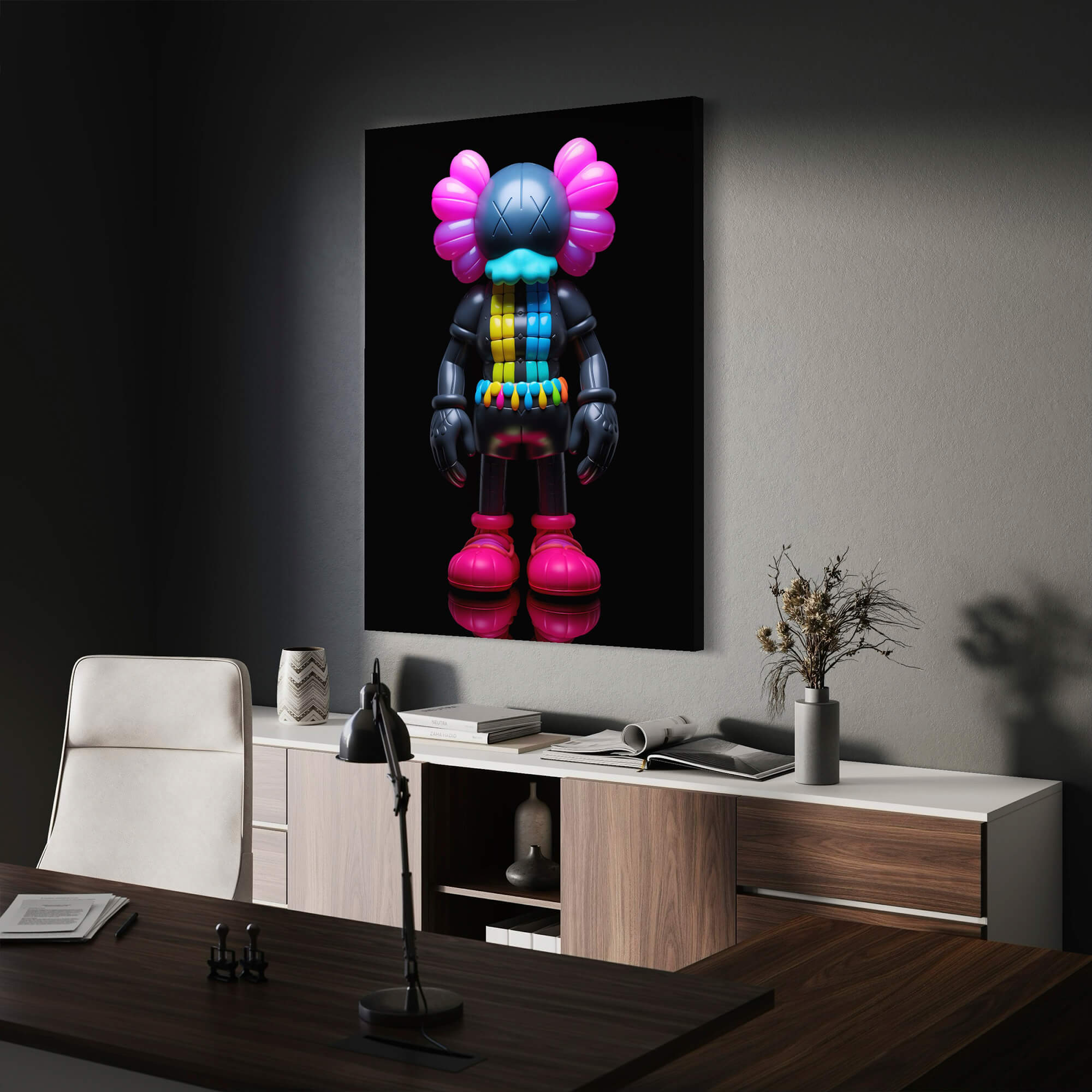 Neon KAWS №13 Canvas Print