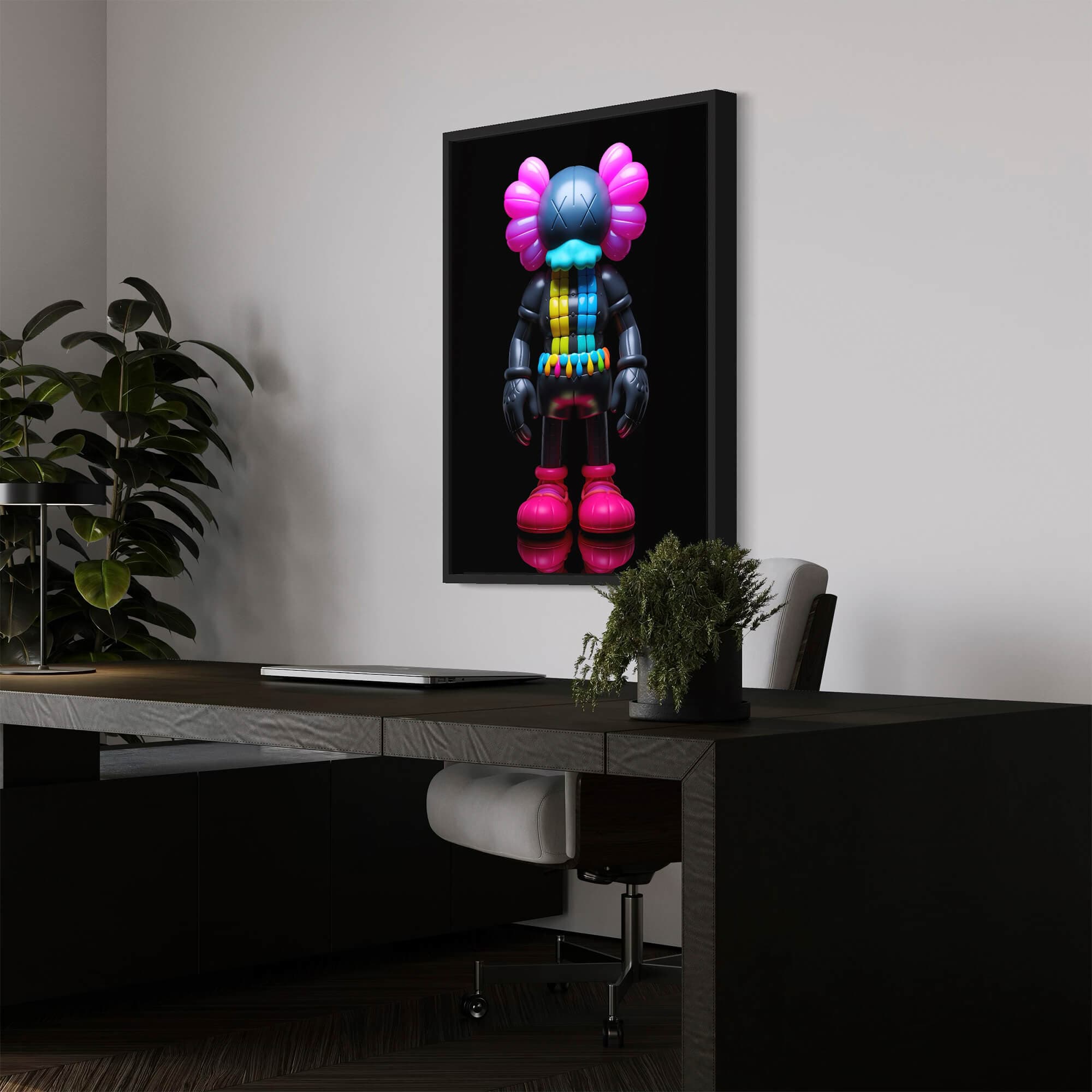 Neon KAWS №13 Canvas Print