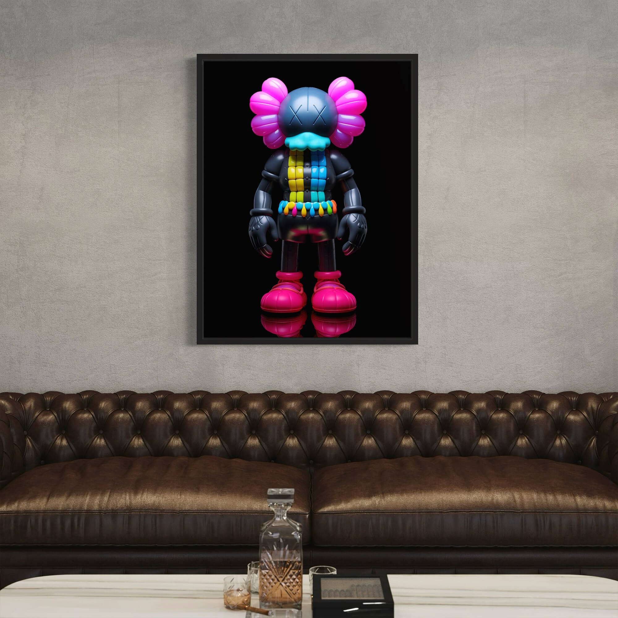 Neon KAWS №13 Canvas Print