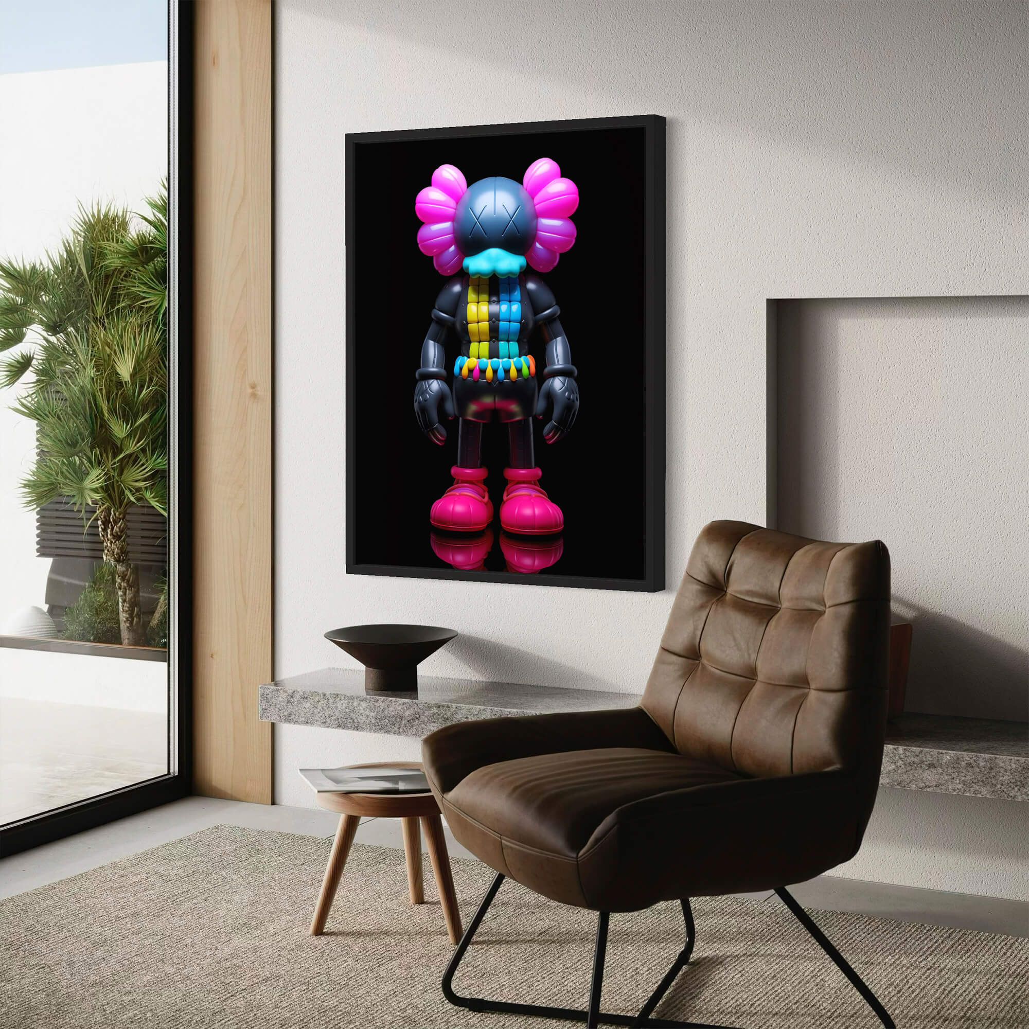 Neon KAWS №13 Canvas Print