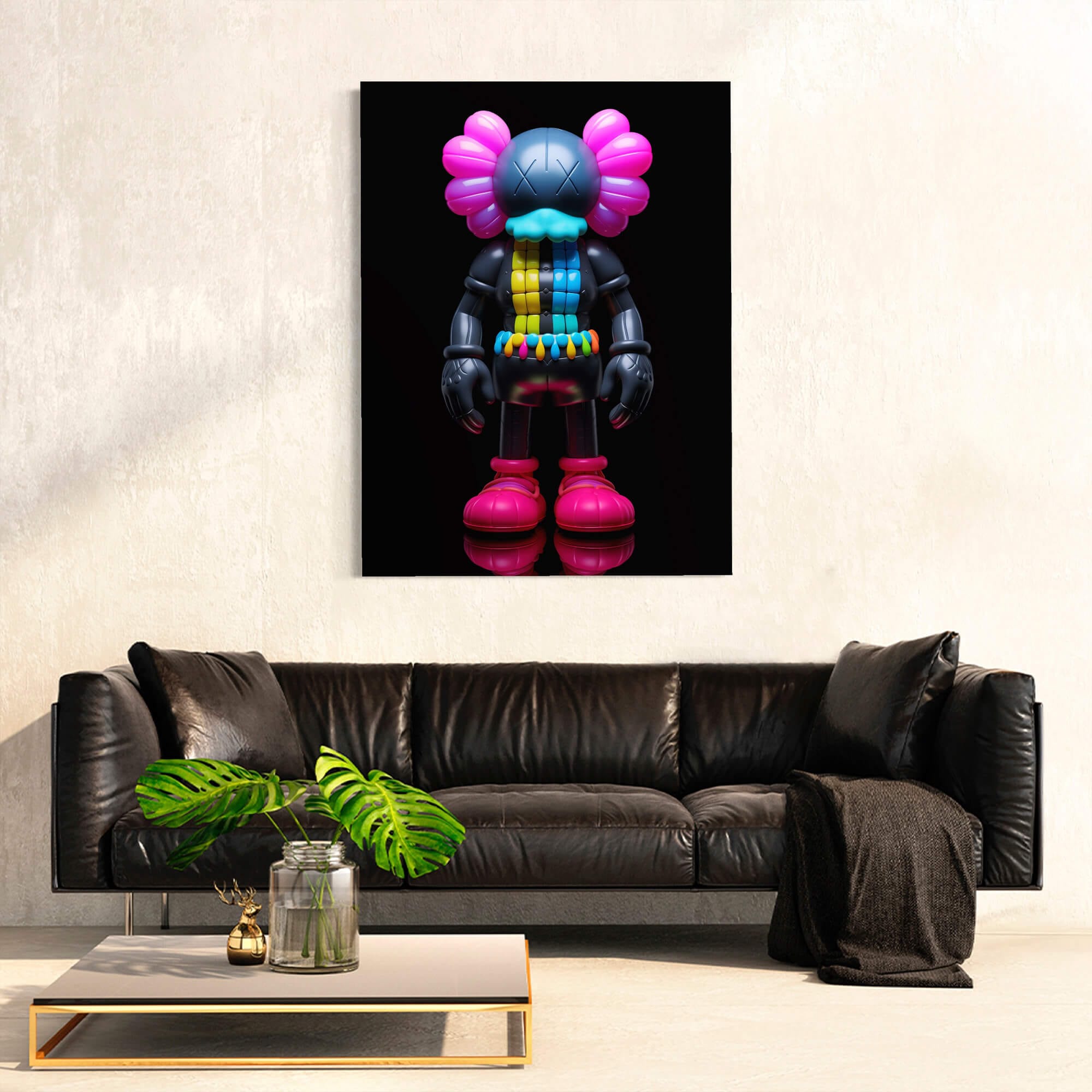 Neon KAWS №13 Canvas Print