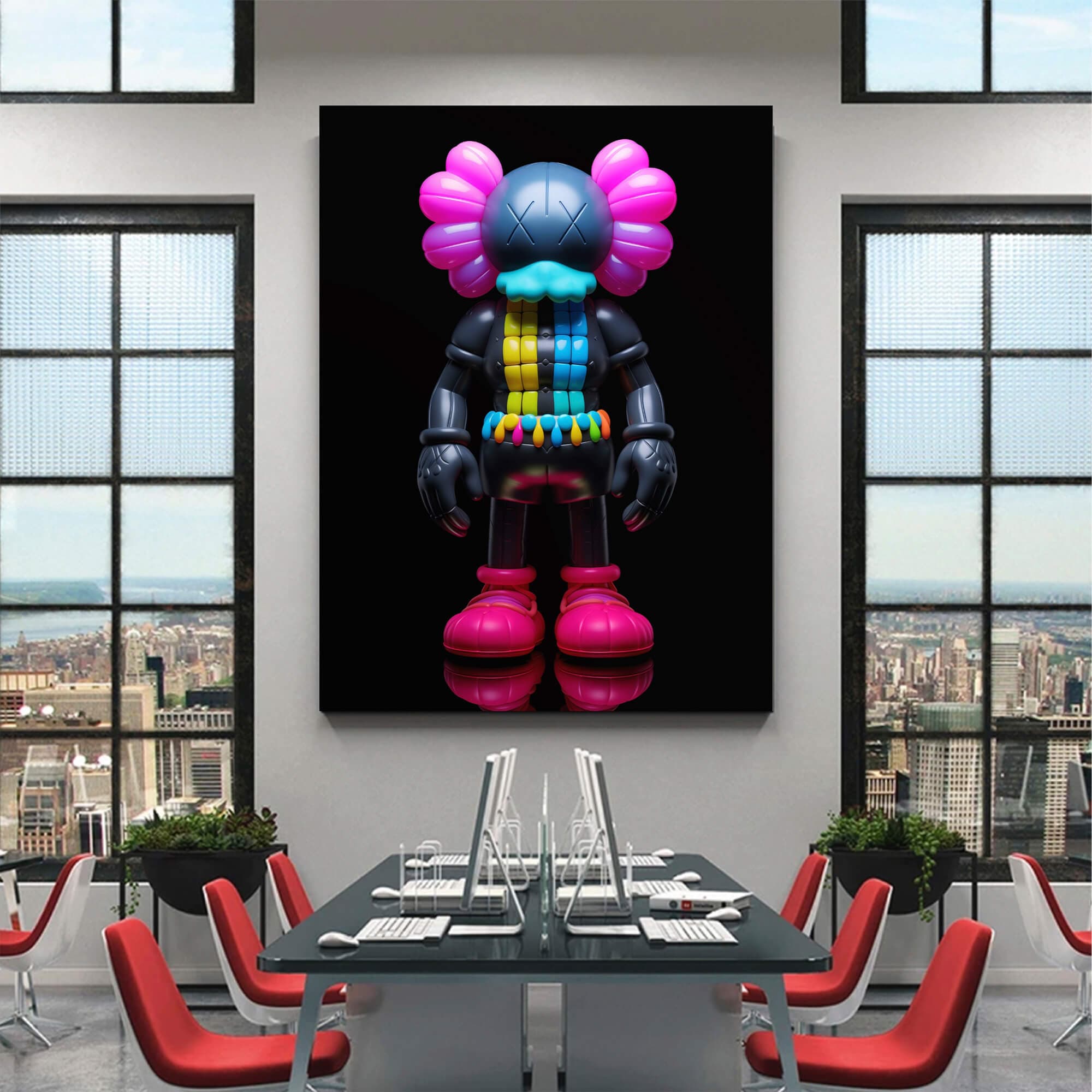 Neon KAWS №13 Canvas Print