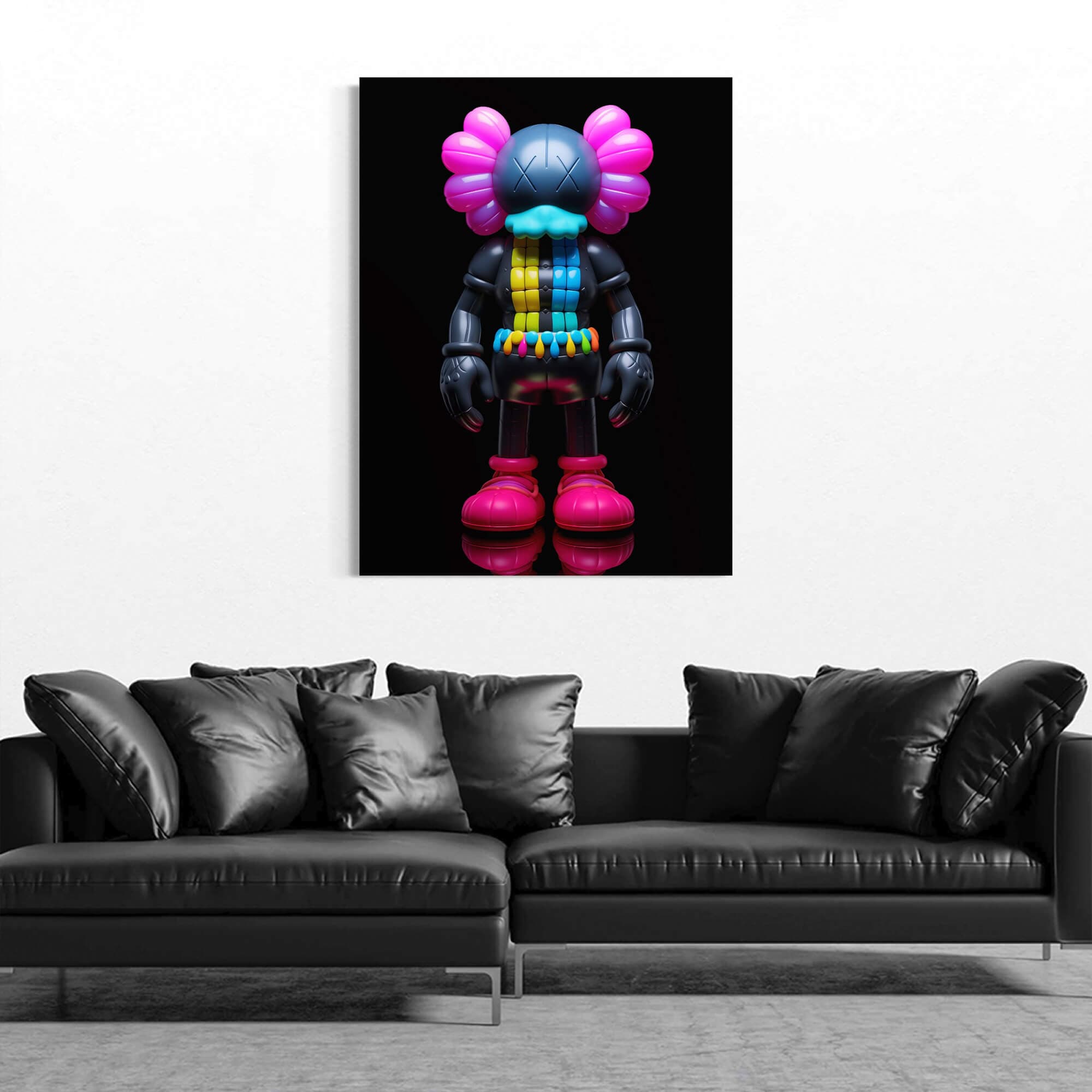 Neon KAWS №13 Canvas Print