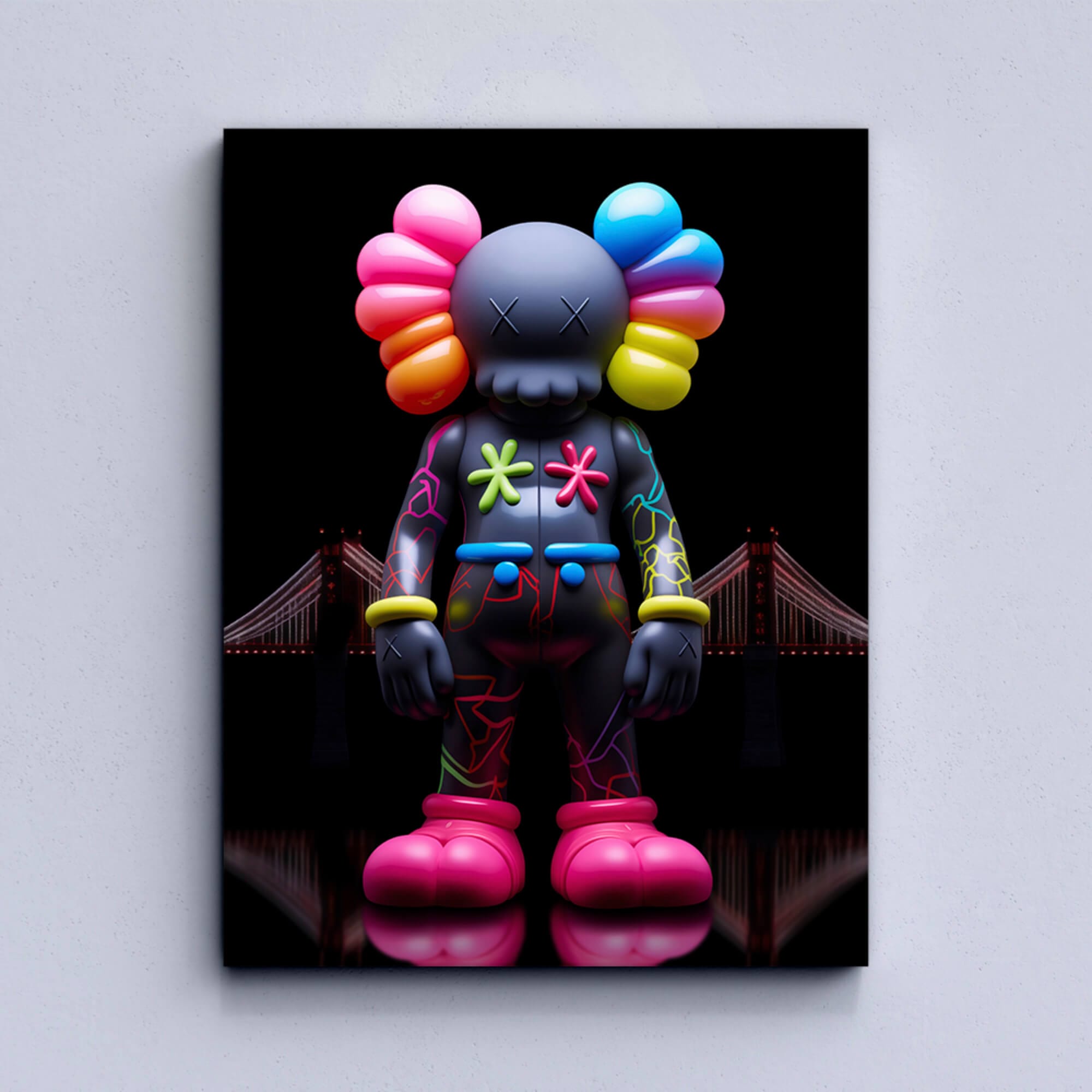 Neon KAWS №1 Canvas Print