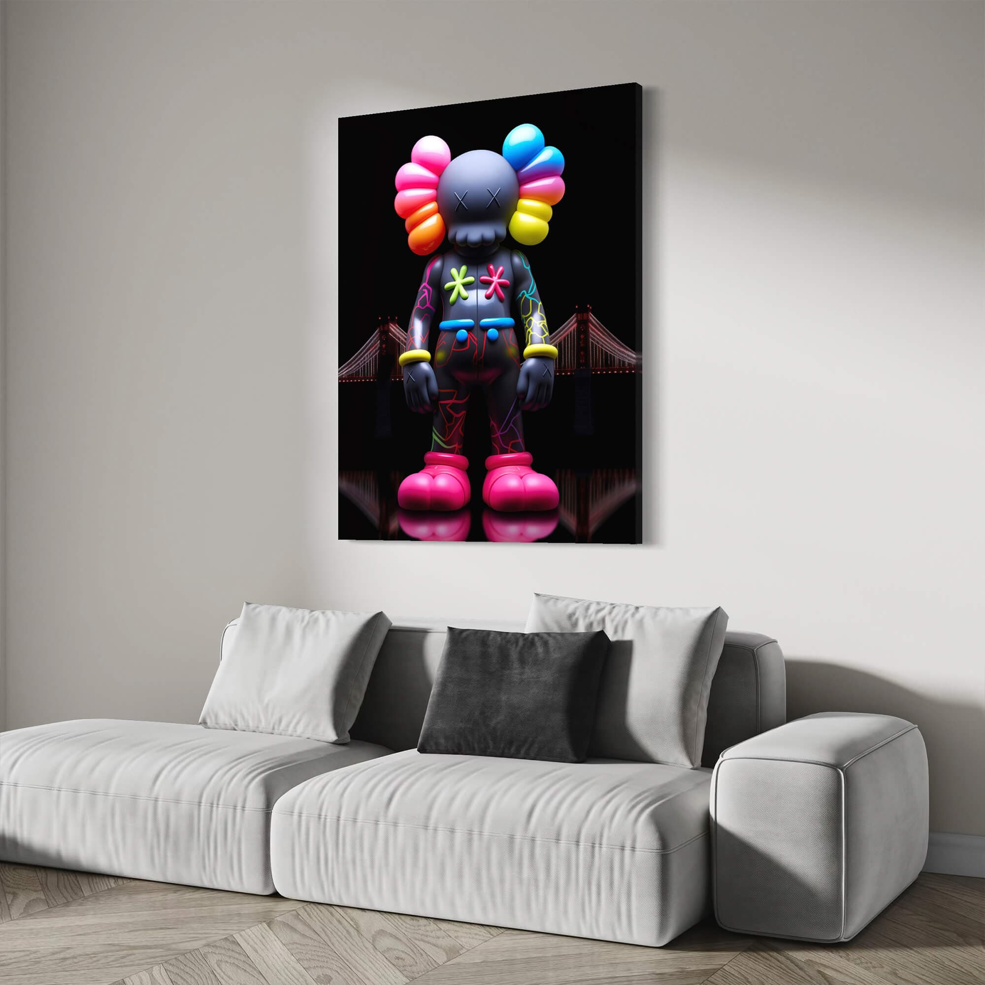 Neon KAWS №1 Canvas Print