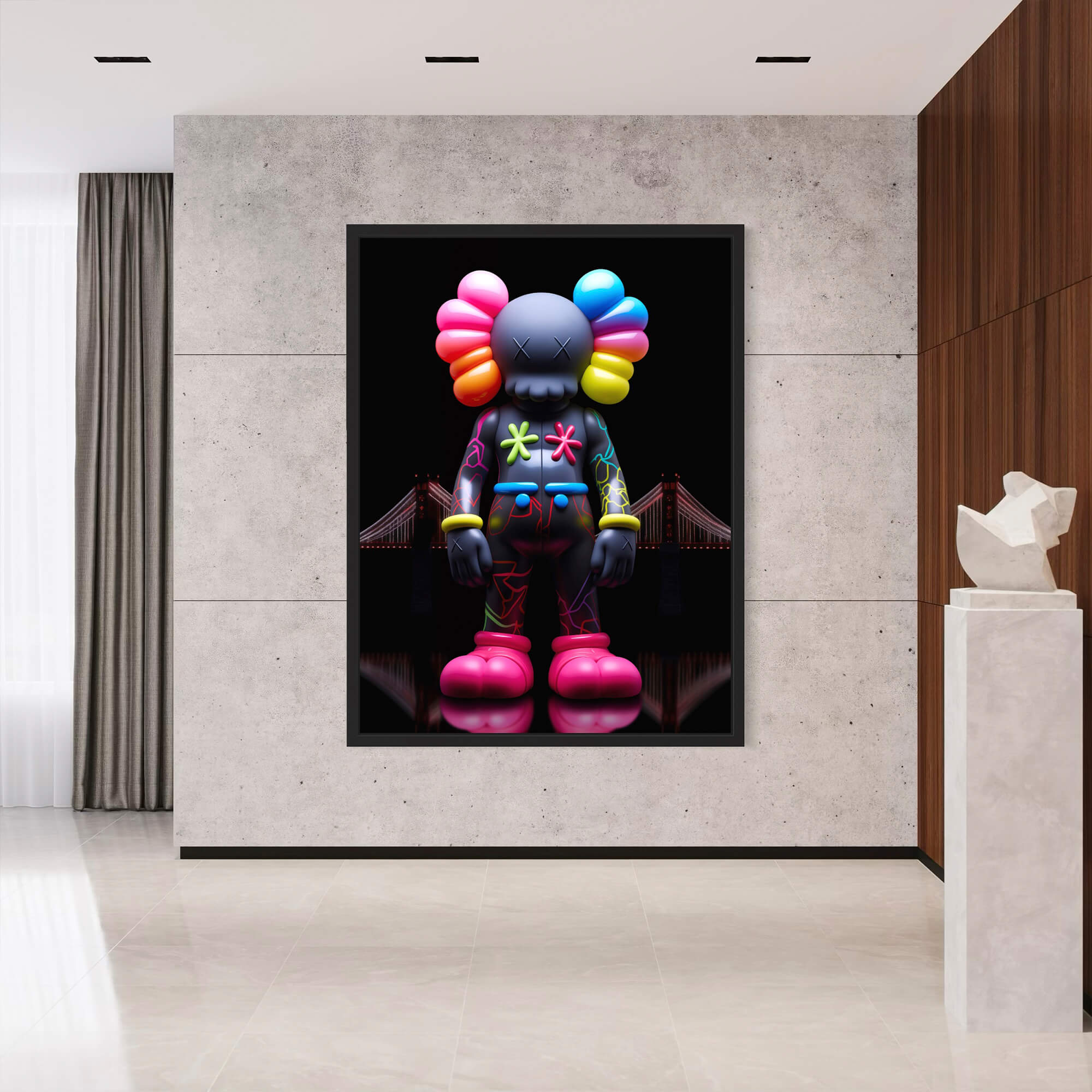 Neon KAWS №1 Canvas Print