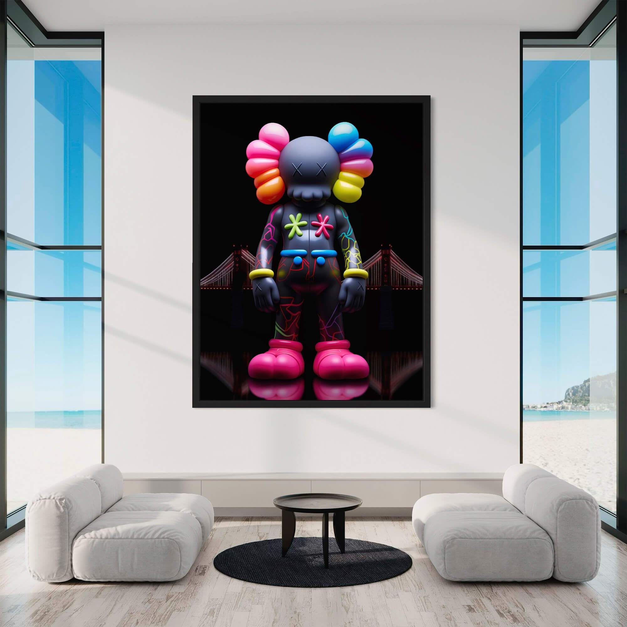 Neon KAWS №1 Canvas Print