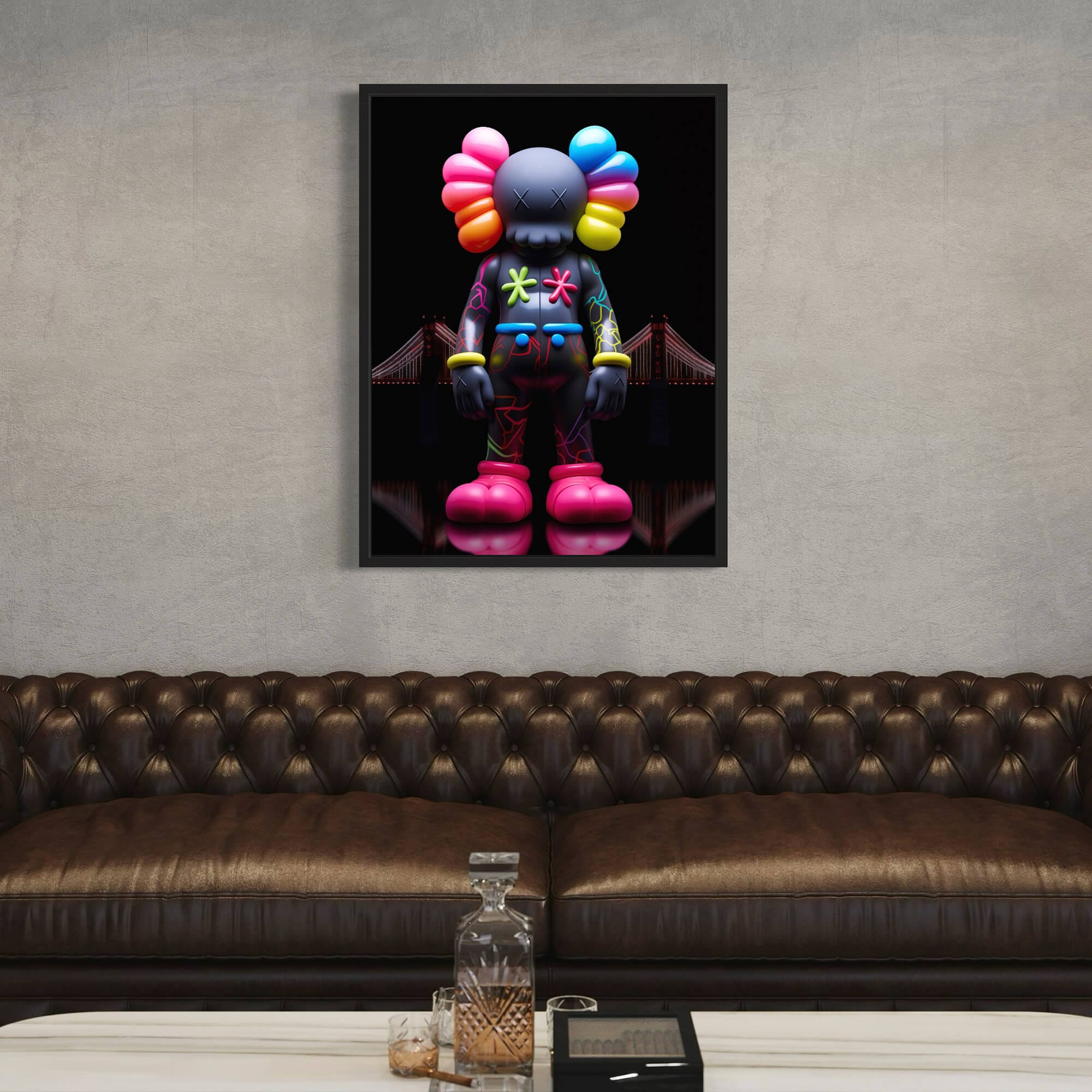 Neon KAWS №1 Canvas Print